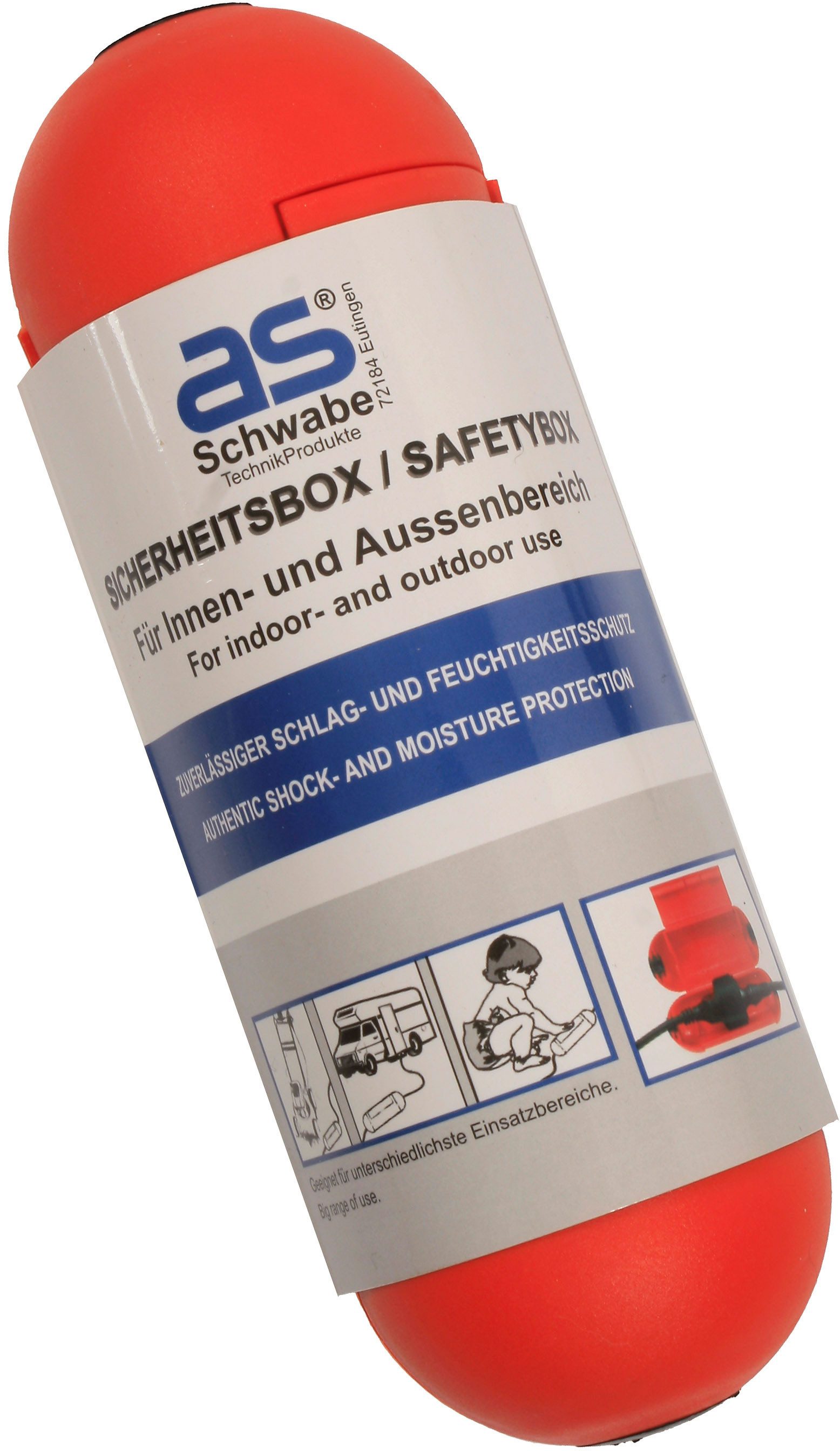 as - Schwabe Sicherheitsbox für Stecker und Kupplung IP44 Verlängerungskabel, für den ständigen Einsatz im Außenbereich