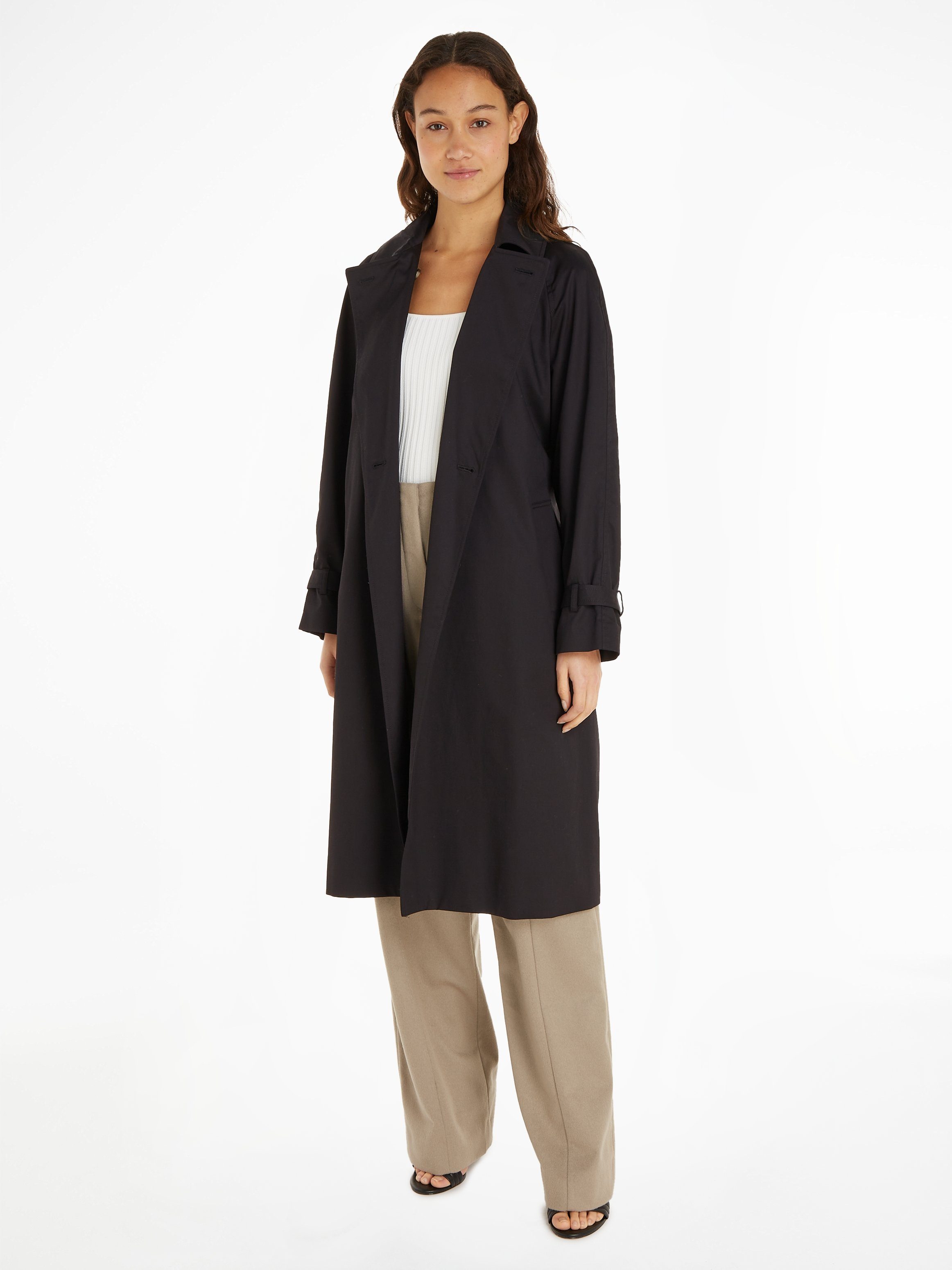 Calvin Klein Outdoorjacke ESSENTIAL TRENCH COAT (Set, 2-St., mit Gürtel) mit Gürtel