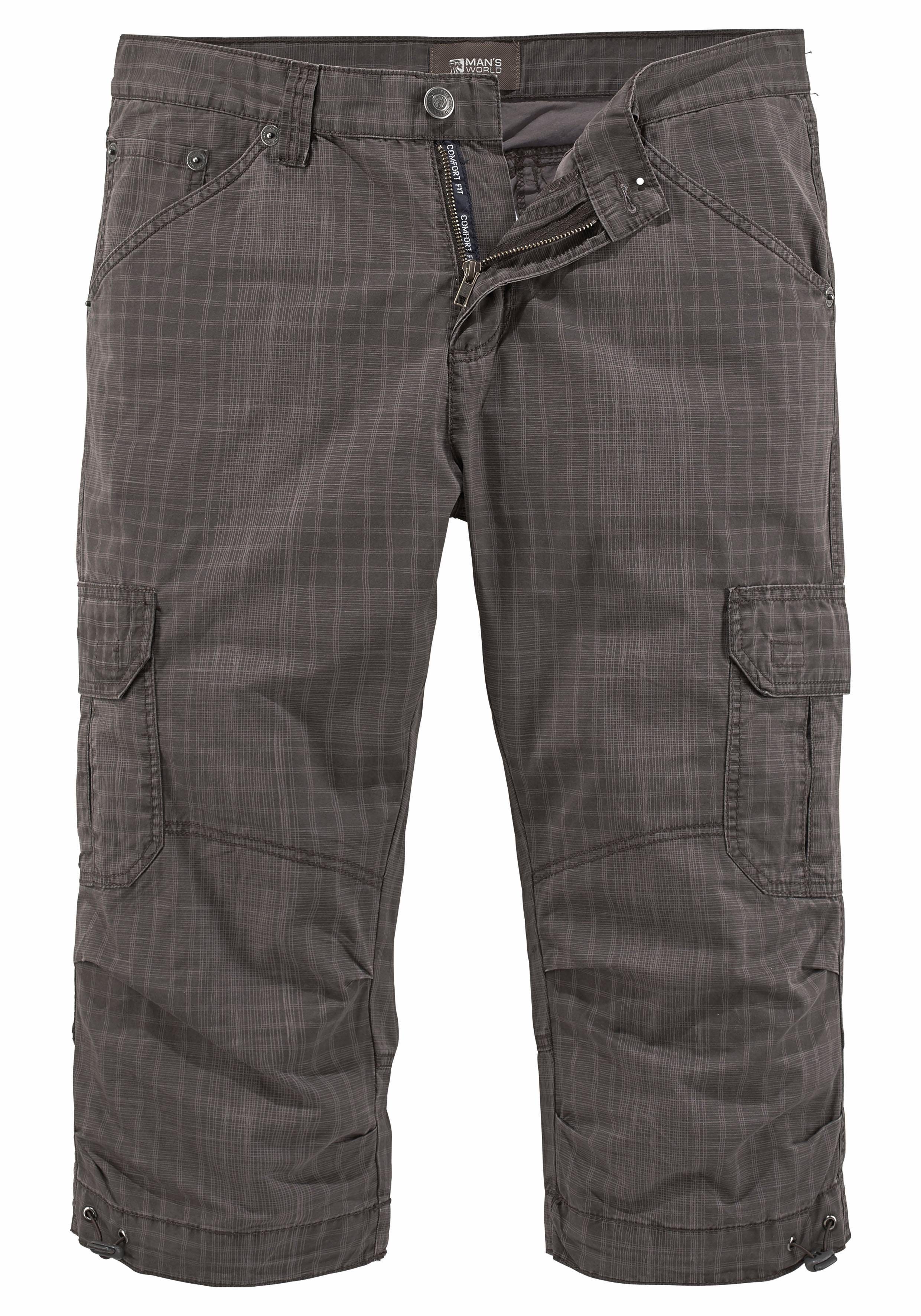 Man's World Cargobermudas in 3/4-Länge mit modischem Karomuster