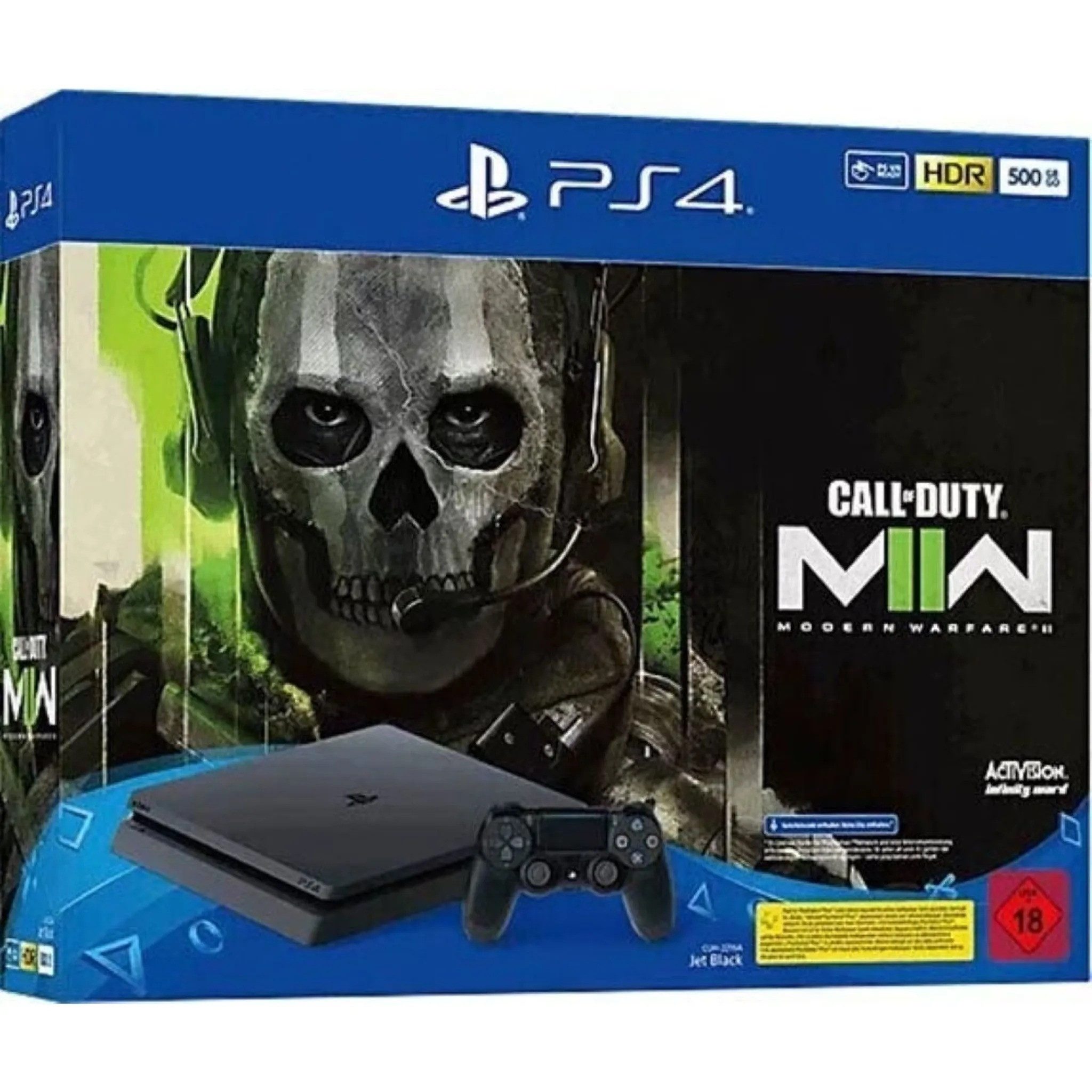 PlayStation 4 PS4 Slim Konsole 500GB + Call of Duty MW2 Download Bundle, Console mit Spiel