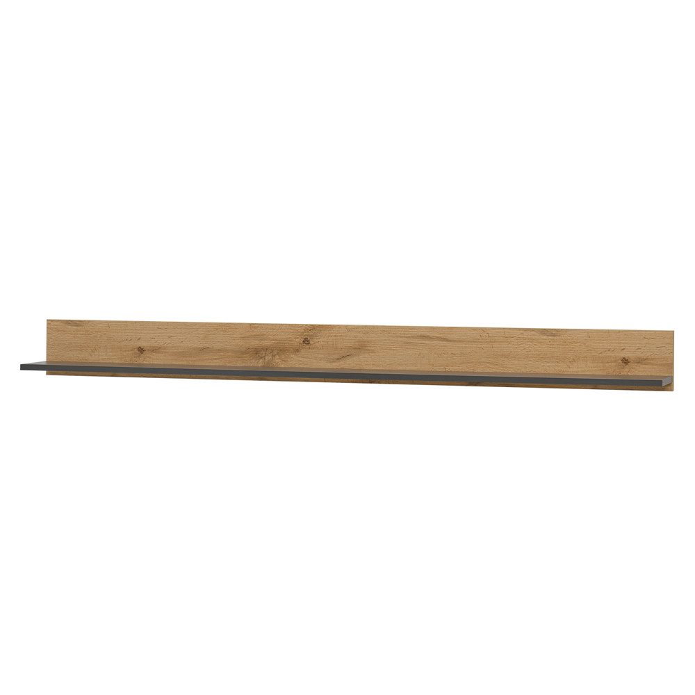 Lomadox Wandregal CRISP-61, Wandboard in Wotan Eiche Nb. mit Absetzungen in anthrazit 170/15/20 cm