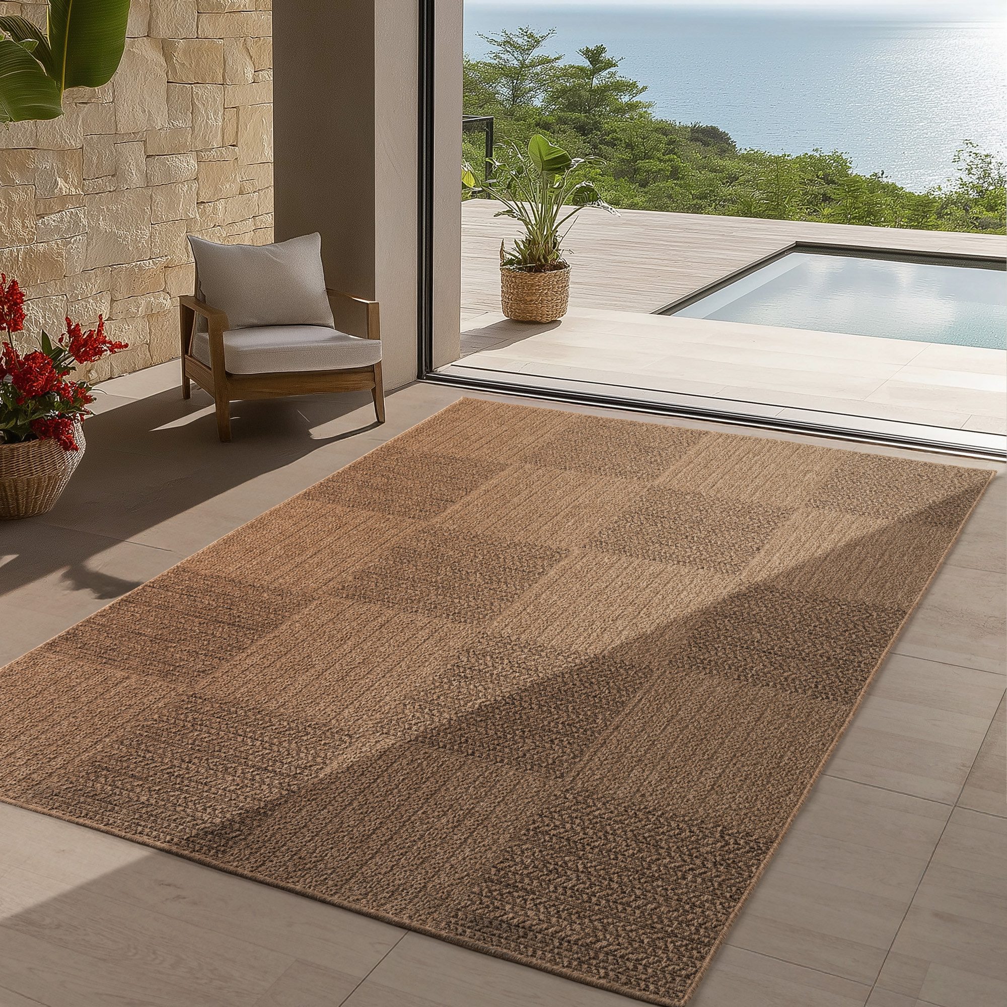 Teppium Teppich Natürlicher Jute-Optik Outdoor-Stil, Rechteckig, günstig online kaufen