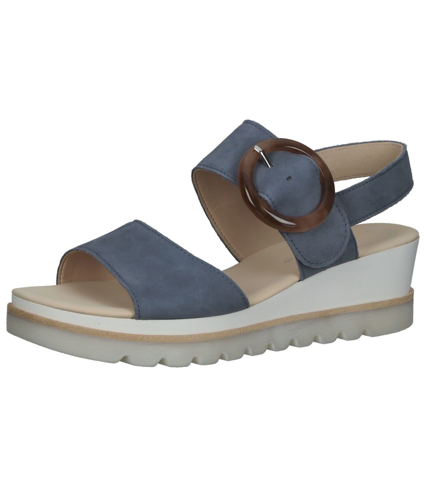 Gabor Sandalen Leder Keilsandalette Blau