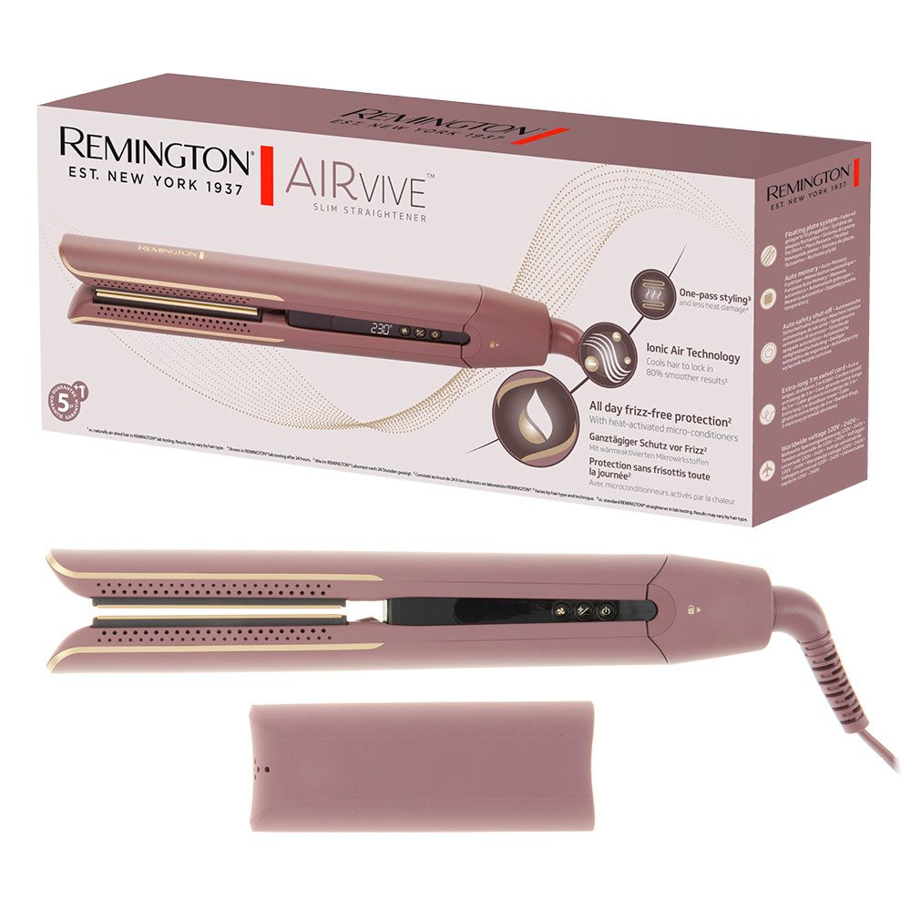 Remington Glätteisen AIRviveSlim Glätteisen (S8930) Ultra-Keramikbeschichtung, Ionic Air, Anti-Frizz, Ultra-Keramikbeschichtung, 150-230°C lila