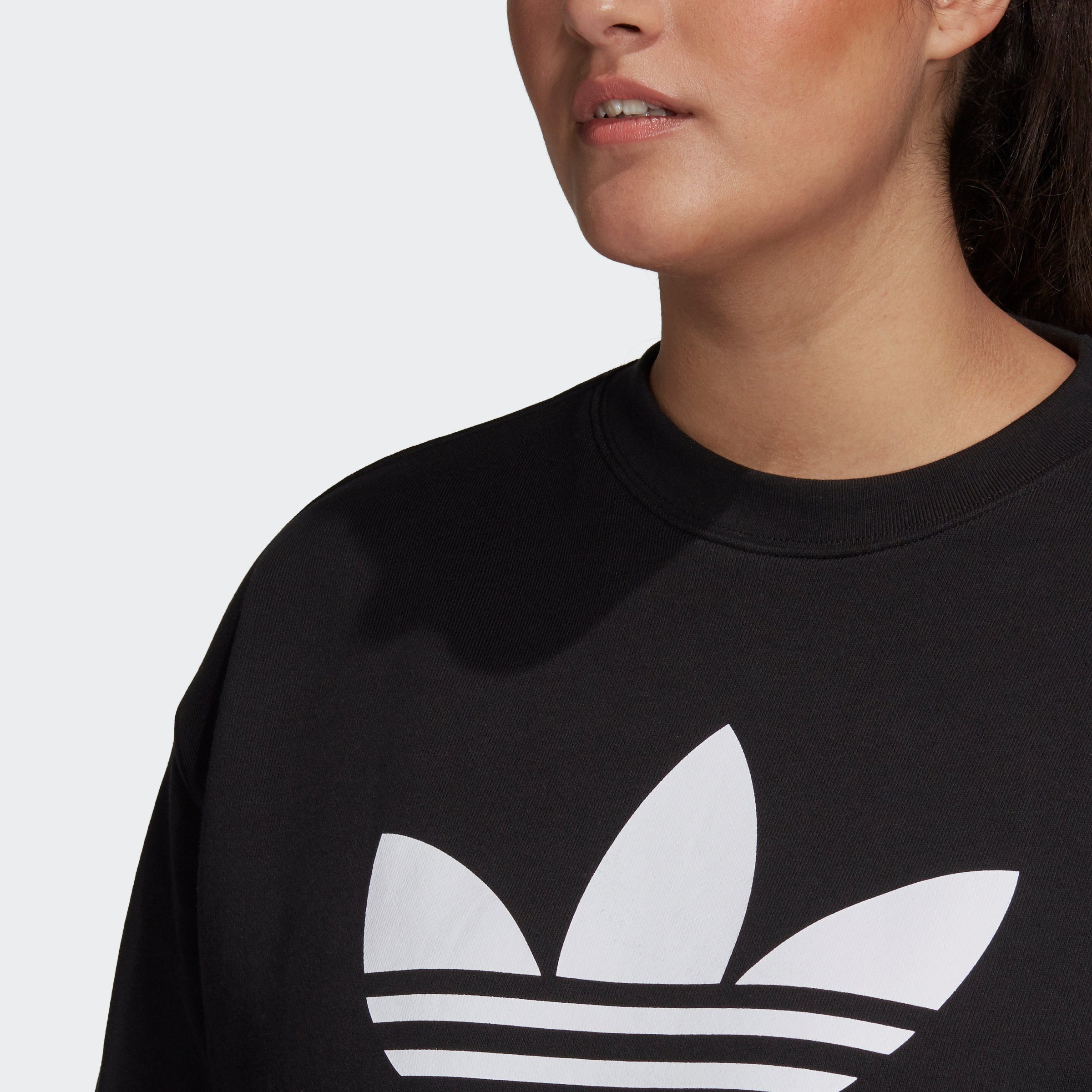adidas BLACK/WHITE GROSSE Sweatshirt TREFOIL Originals GRÖSSEN –