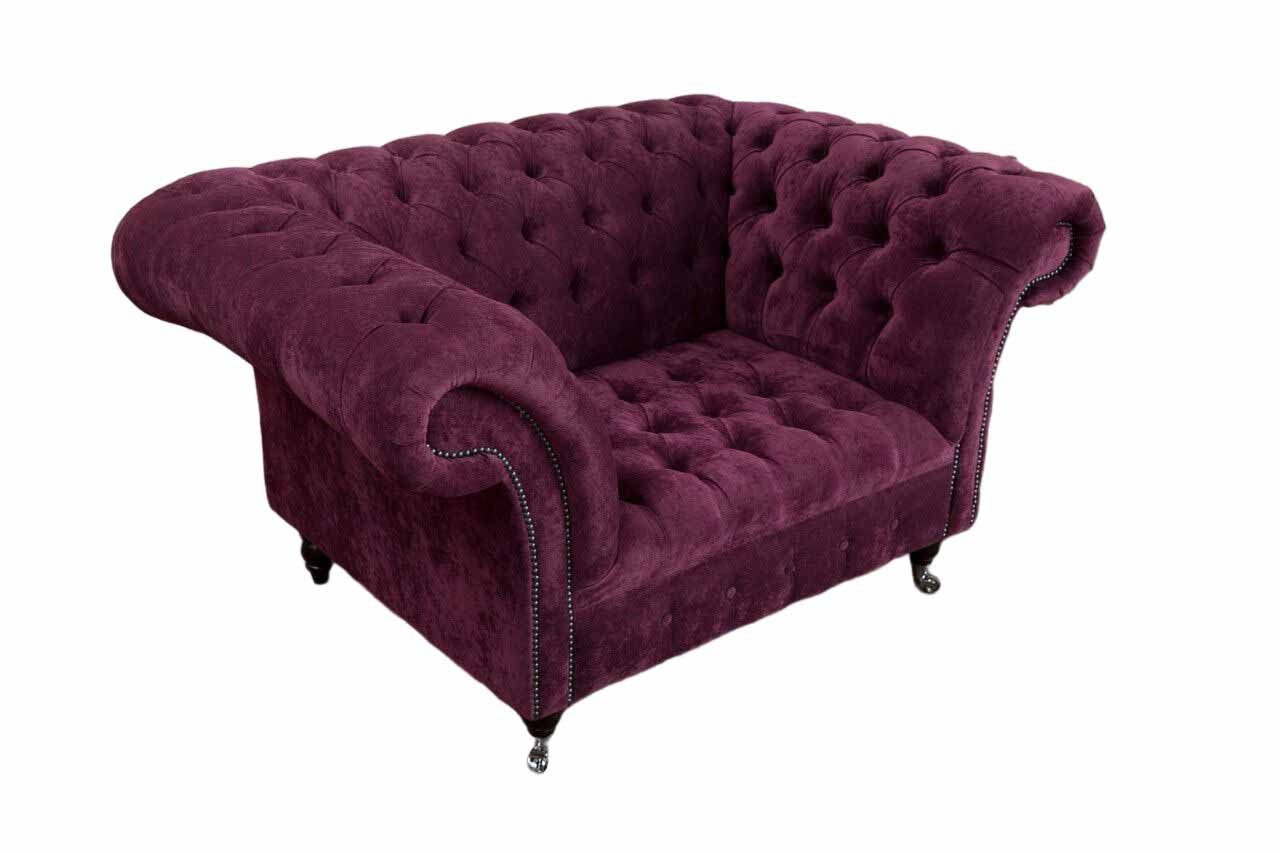 Chesterfield-Sessel, Design Sessel Klassisch Chesterfield JVmoebel 1 Pink Sitzer Wohnzimmer