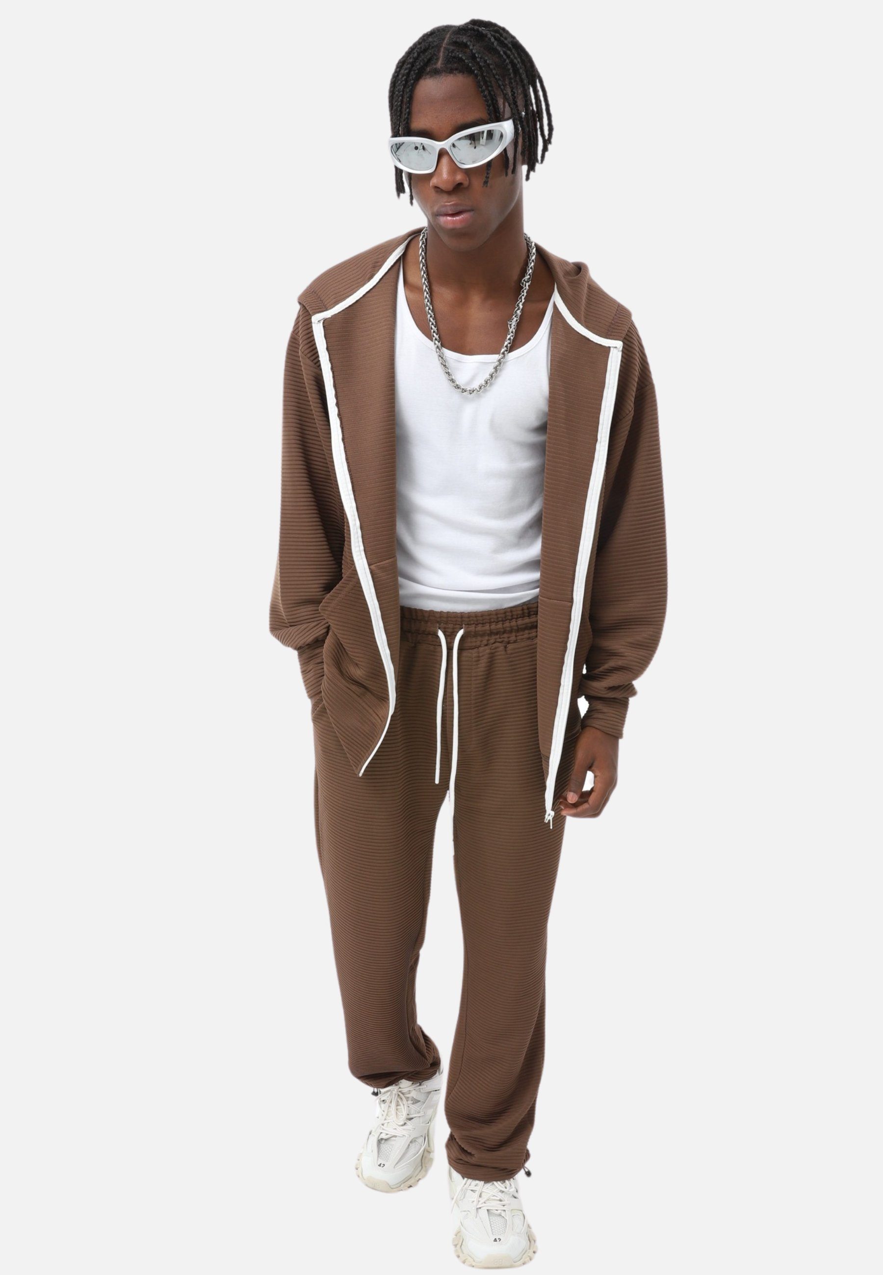 COFI Casuals Trainingsanzug Zweiteiler Herren Trainingsanzug Jogginganzug Set mit Reißverschluss