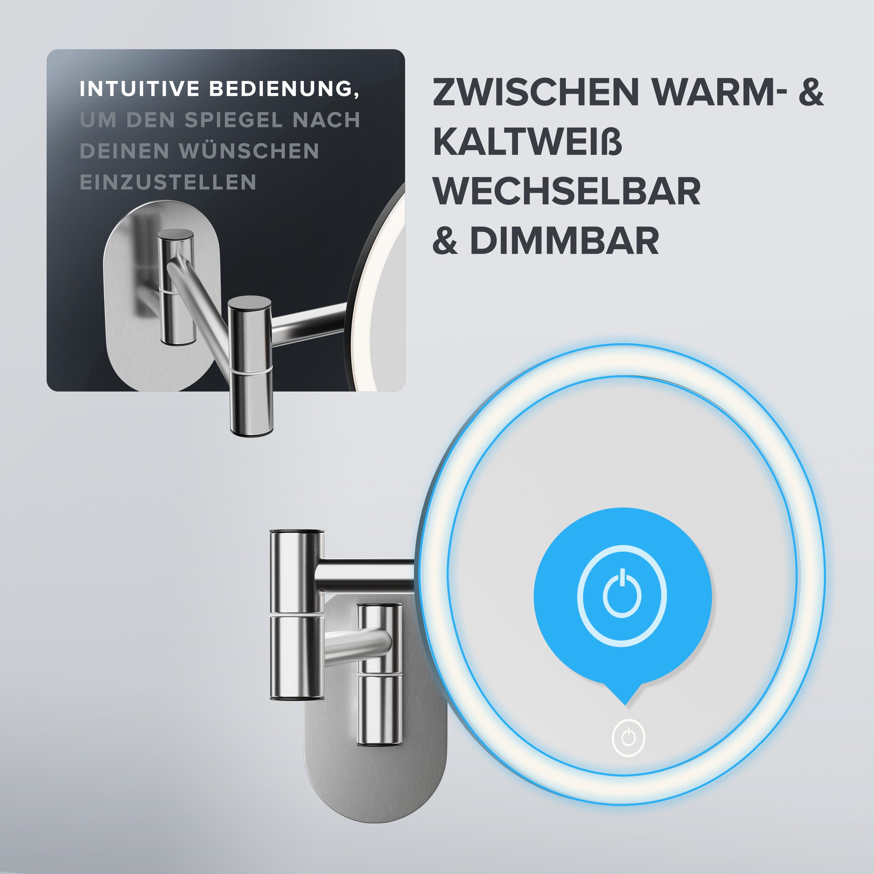 ovimar Kosmetikspiegel Vorupor (1-St), aus Edelstahl in Edelstahl zur Zum K günstig online kaufen