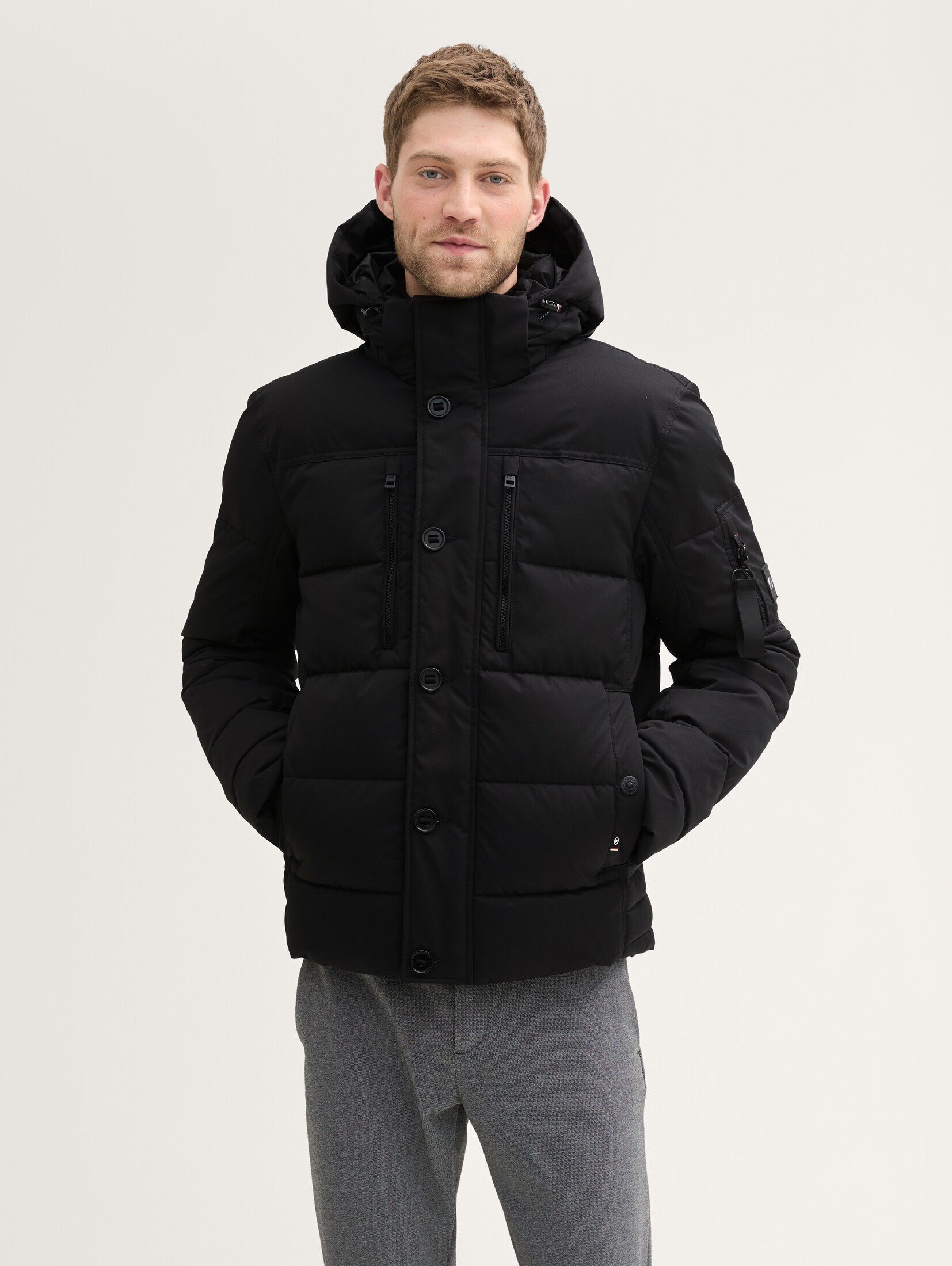 Winterjacke Pufferjacke mit abnehmbarer Kapuze