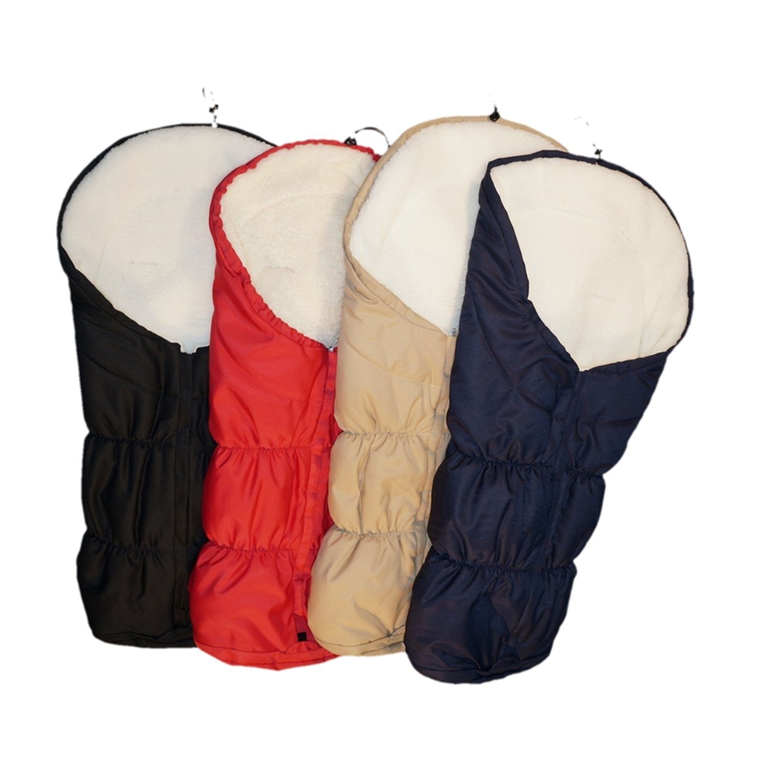 Eichhorn Kinderwagen Fußsack Mumien-Winterfußsack mit vorgenähten Gurtschlitzen (warmer Schlafsack/Fußsack für Kinderwagen und Buggys, Teddyfell (waschbar), innen folierter Fußbereich, Reißverschluss und Kordelzug