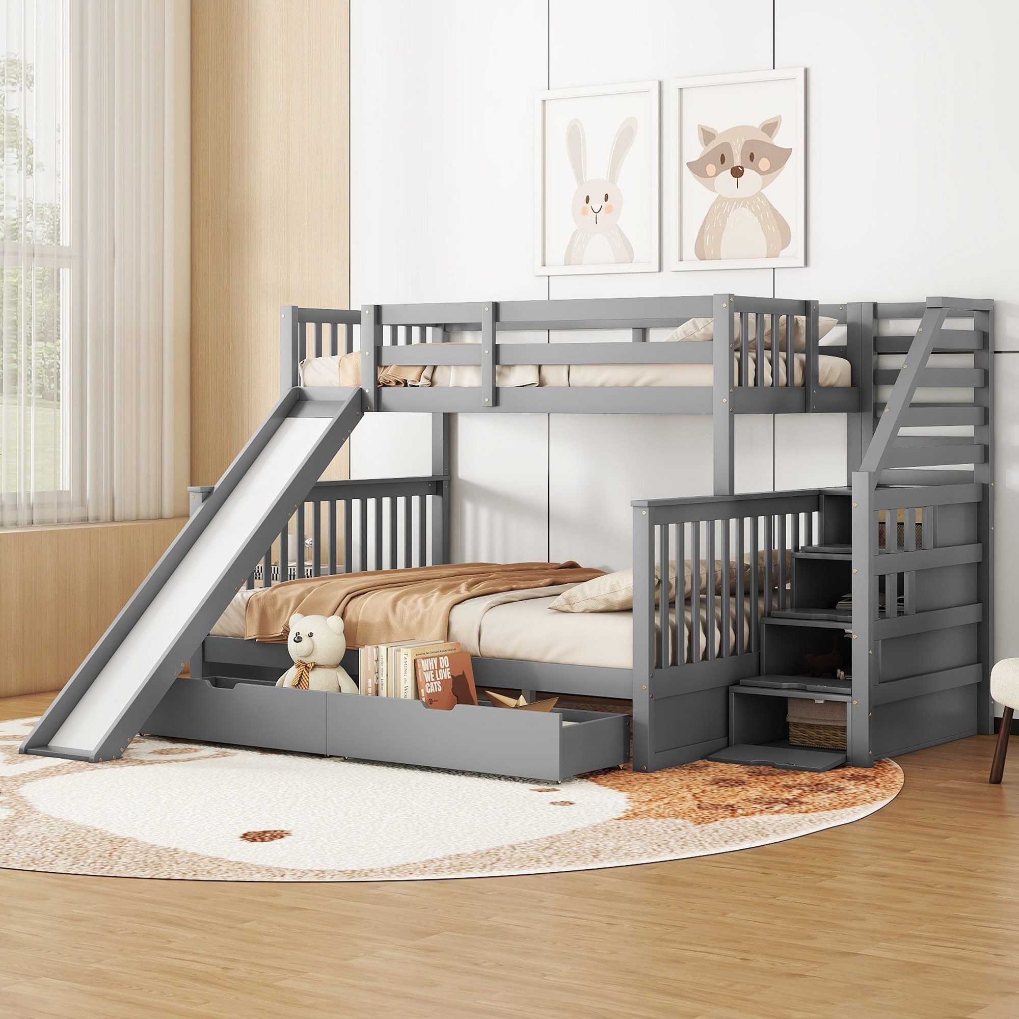 OKWISH Etagenbett Etagenbett mit Schubladen, Kinderbett günstig online kaufen