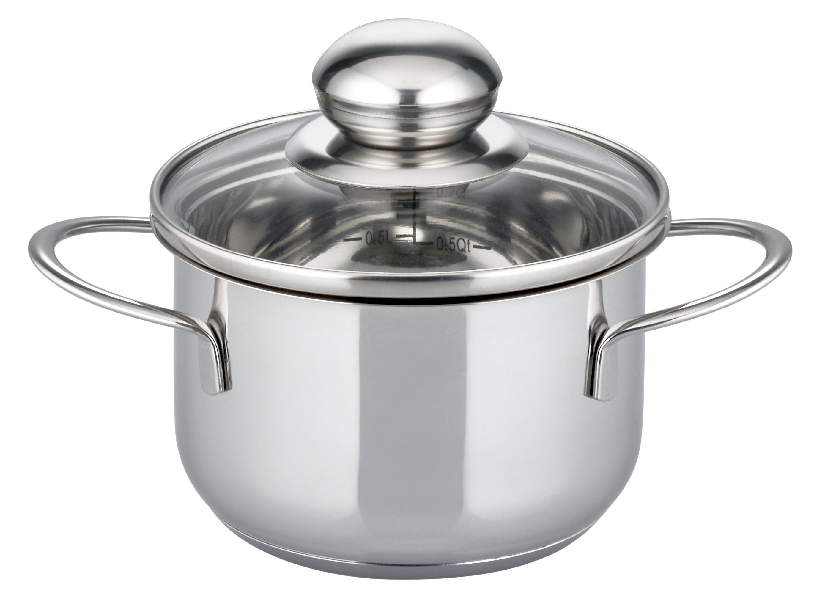 Elo Basic Topf-Set Prima Tavola Edelstahl Topfset 20-teilig, Edelstahl 201 (Set, 20-tlg), Volumenskala