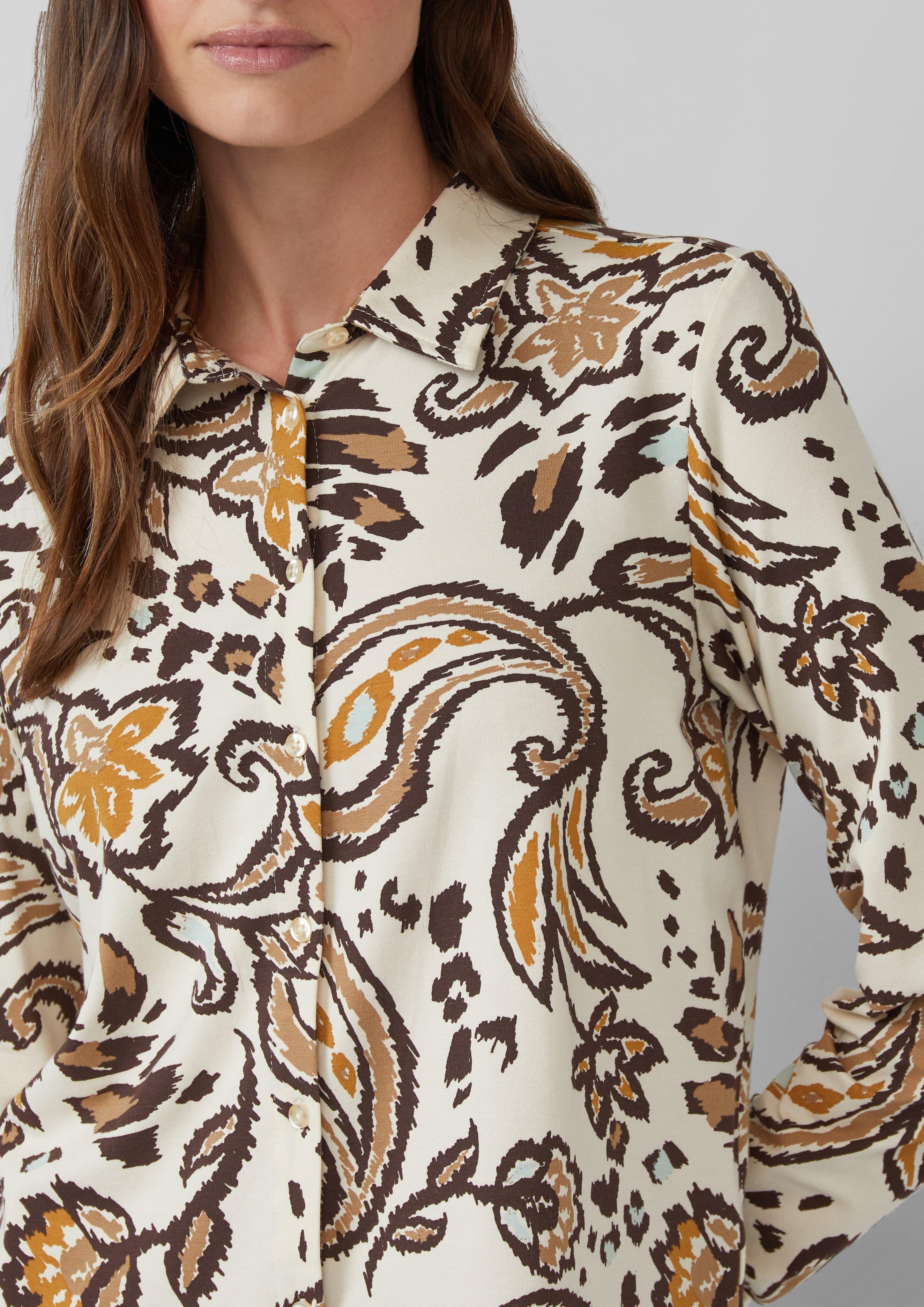 s.Oliver Langarmshirt Hemdbluse aus Jersey günstig online kaufen