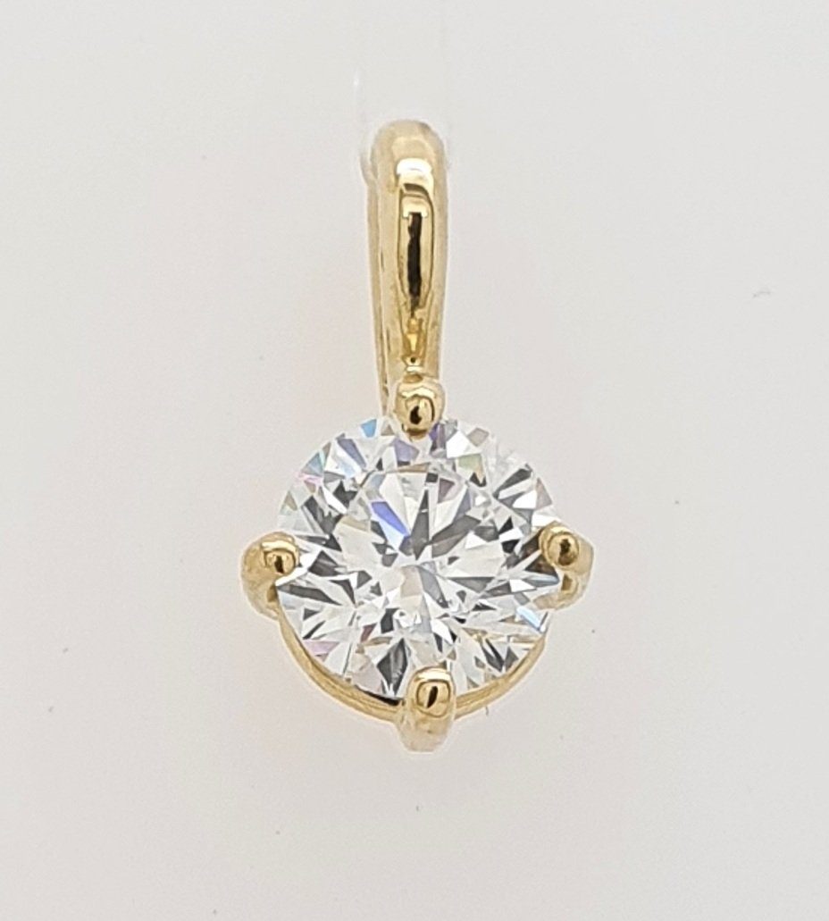 Webgoldschmied Kettenanhänger »Diamant Anhänger 750/- Gold 18 Karat Gold  mit Brillant 0,52 F/IF«, handgefertigt