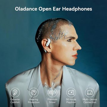 Oladance OWS Pro Open mit Multipoint-Verbindung bis zu 58 StundenWiedergabezeit In-Ear-Kopfhörer (Schnelles Laden für kurze Ladezeiten und kontinuierliche Nutzung., inklusive Ladehülle, hochwertige 23 * 10mm Treiber)