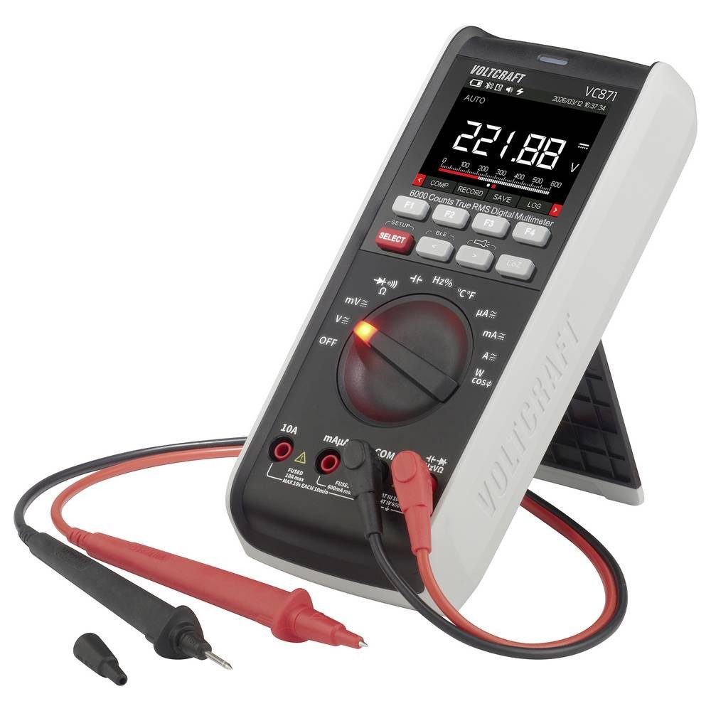 VOLTCRAFT Multimeter VC-871 Multimeter mit MLSet-100 Messleitungen und Tasche, Datenlogger, LoZ