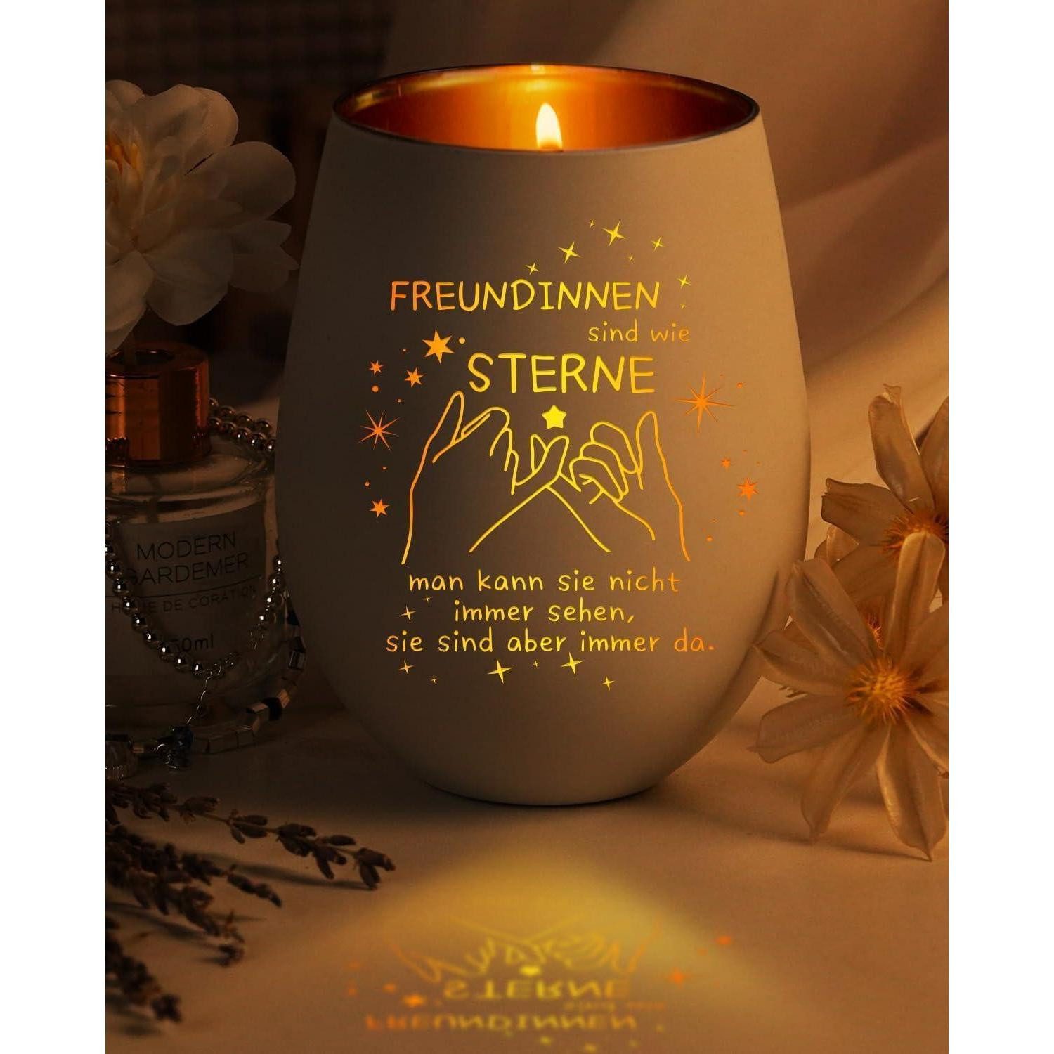 Funistree Windlicht Windlicht mit Gravur, Geschenk für Beste Freundin, Teelichthalter
