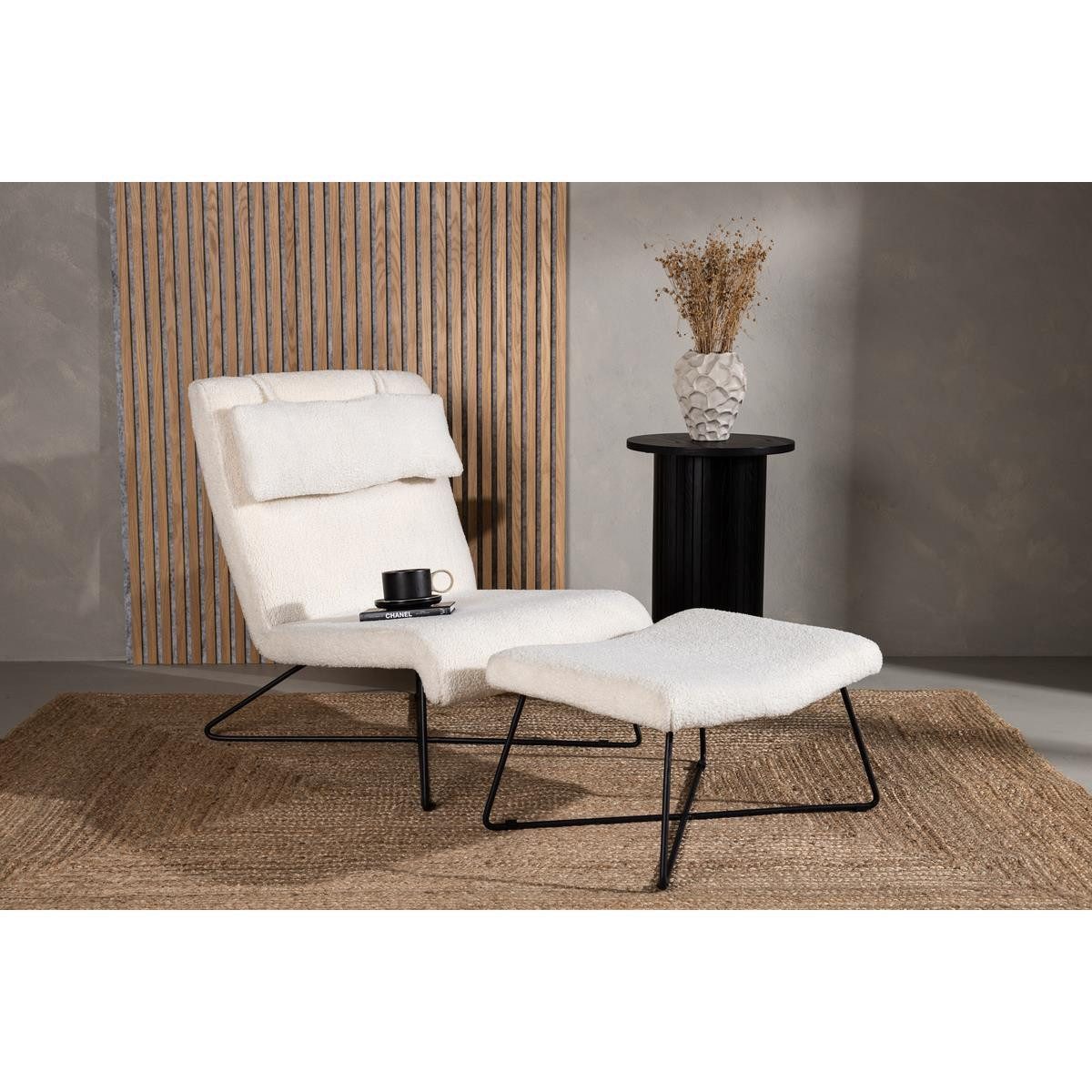 BOURGH Loungesessel LACONIA Lounge Кресла - Relaxsessel mit Boucle Stoff in weiß