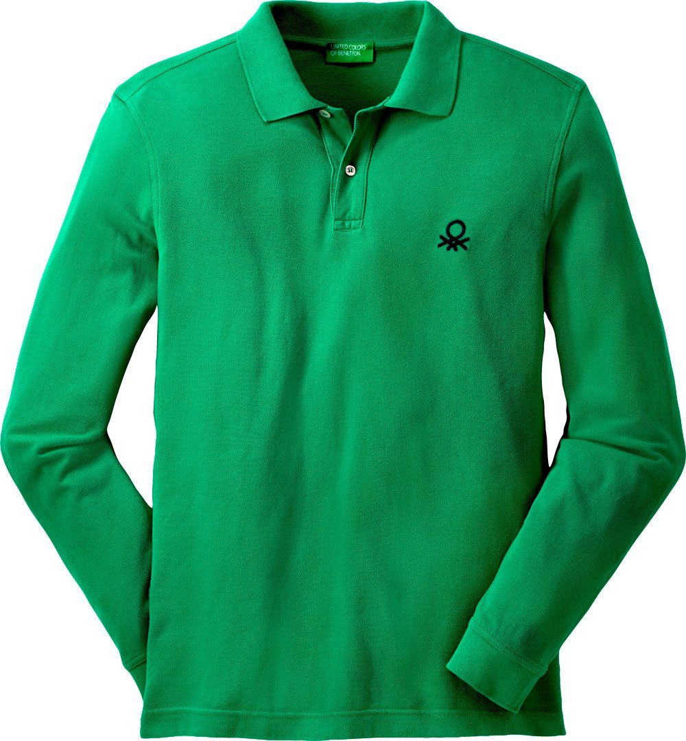 United Colors of Benetton grün aus Baumwolle Langarm-Poloshirt