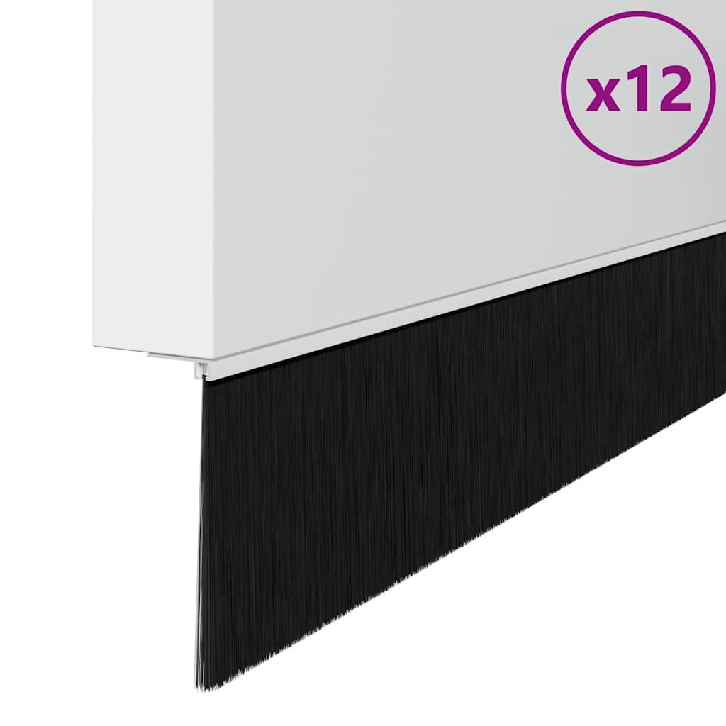 vidaXL Türbodendichtung 100 cm Selbstklebende Türbürstendichtungen 12er Set Weiß 100 cm
