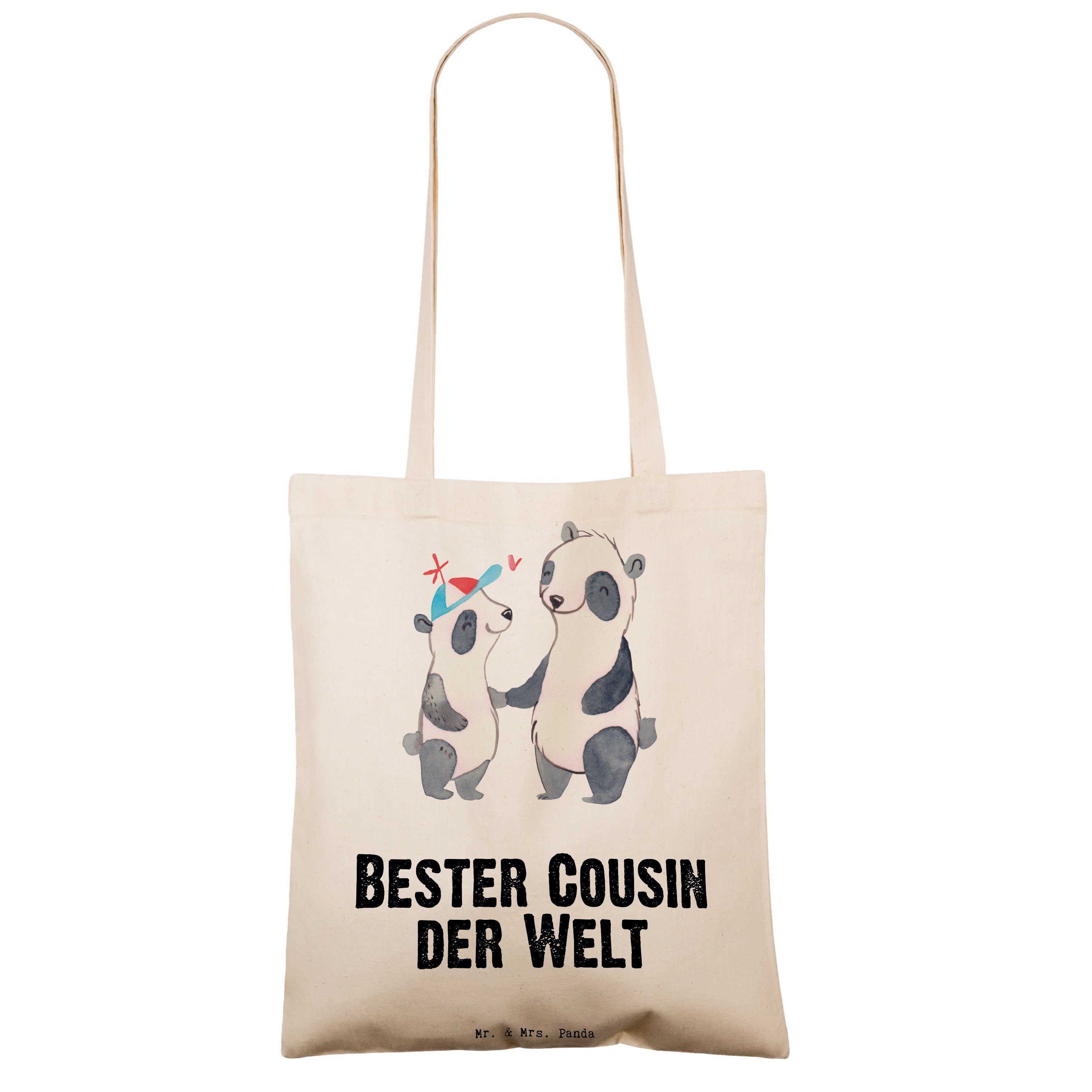 Mrs. Panda der Tragetasche (1-tlg) Cousin Be Panda Welt Jutebeutel, Transparent - Geschenk, Bester Mr. & -