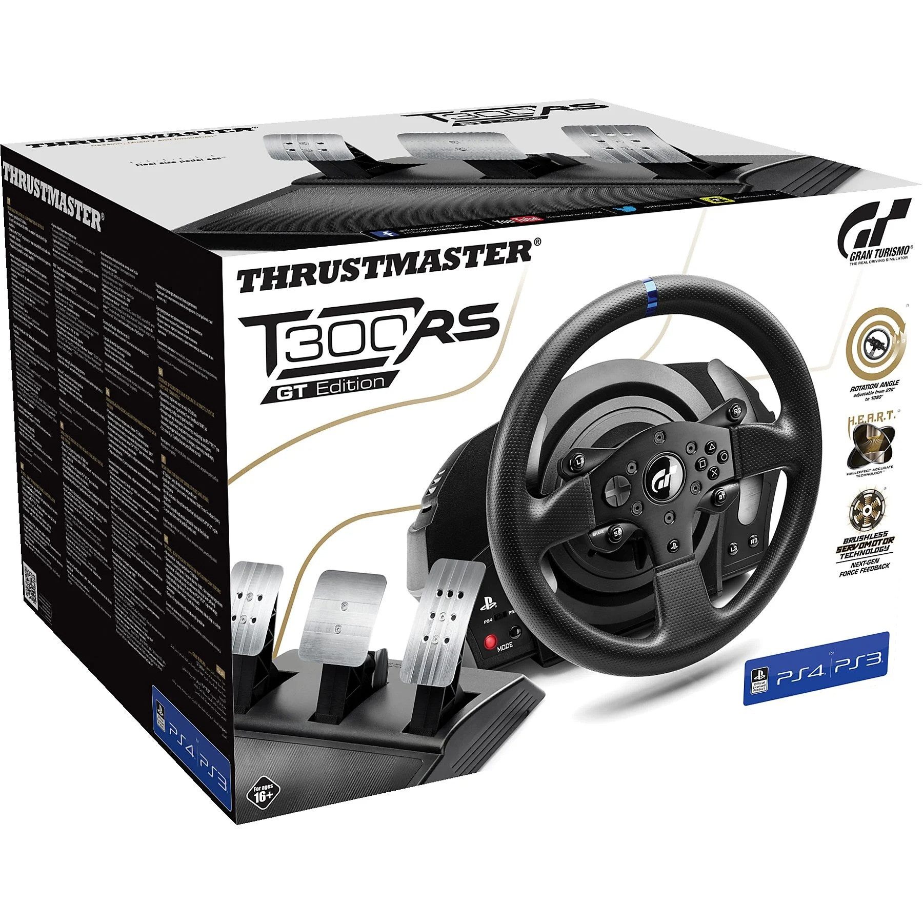 Thrustmaster T300 RS GT Edition PS5 PS4 PS3 PC Force Feedback Rennlenkrad + Pedale Gaming-Lenkrad (Set, 1080° Rotation, 3-Pedalset T3PA, abnehmbares GT-Lenkrad)
