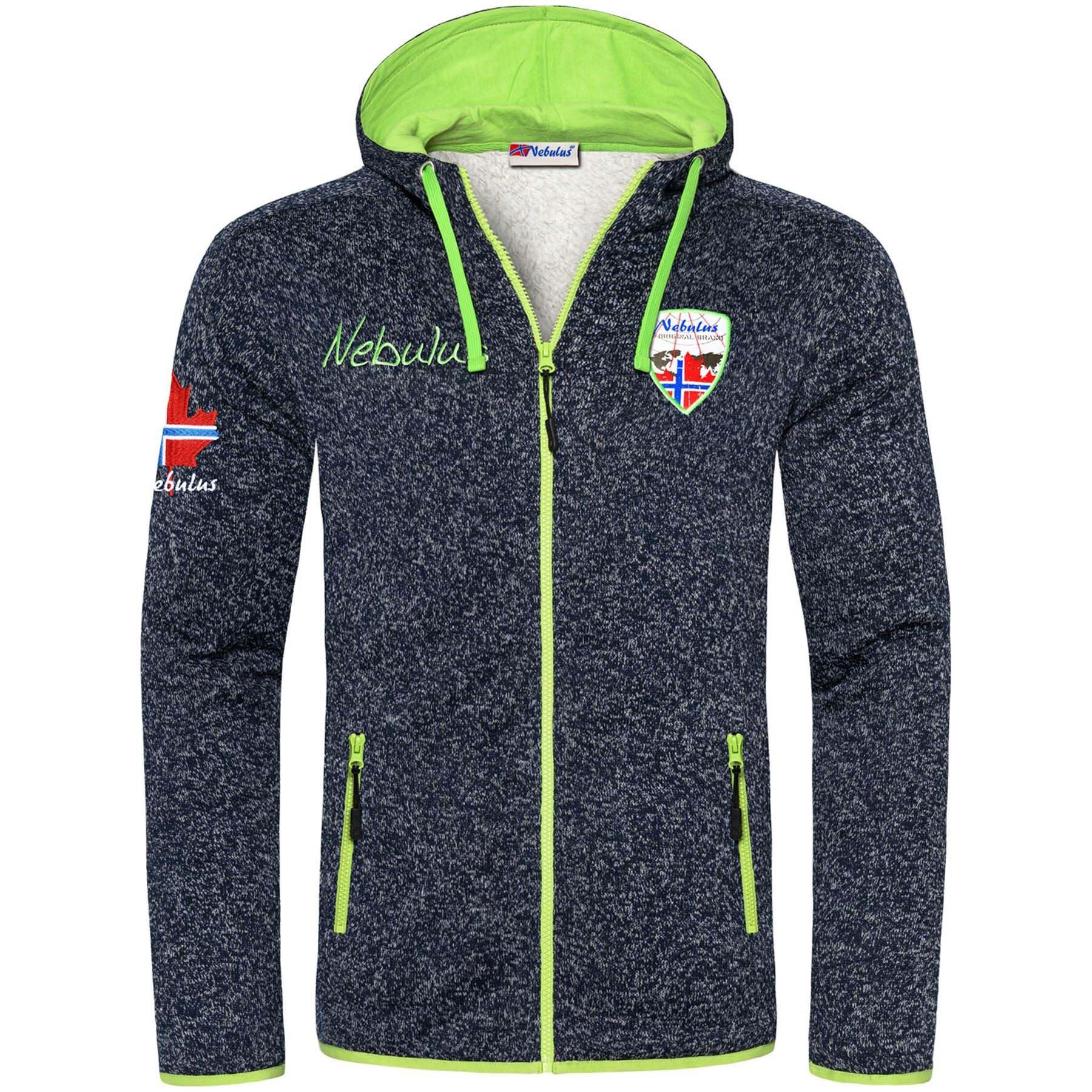 Nebulus Fleecejacke VLADIMIR, P4656 - Herren, navi-lime, S