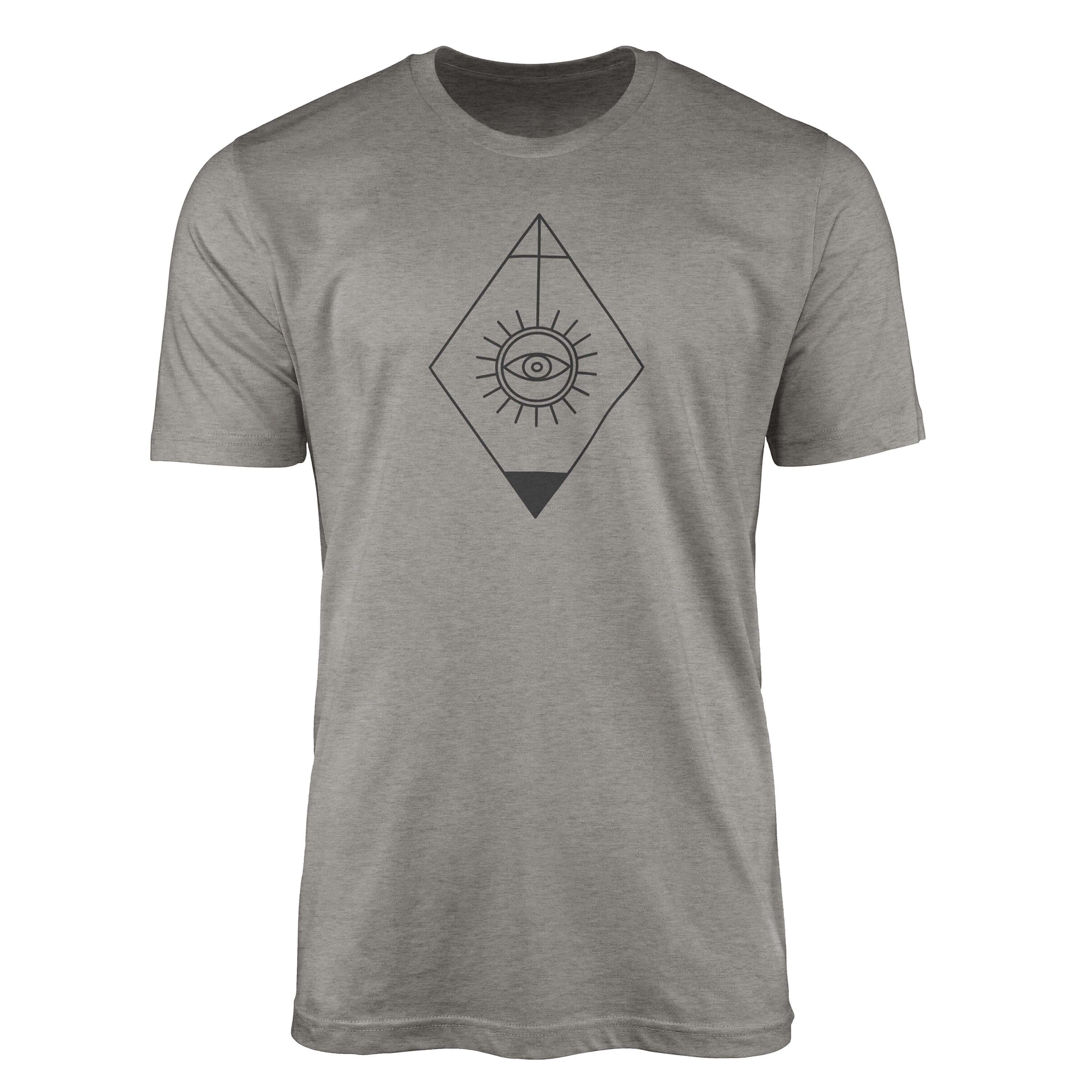 Sinus Art T-Shirt Premium T-Shirt Alchemy Serie Symbole angenehmer Tragekomfort feine Struktur No.0001 Ash