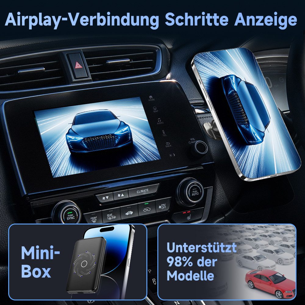 Hikity CarPlay AI Box Android 12.0 4GB+32GB Wireless Auto YouTube & CarPlay Adapter