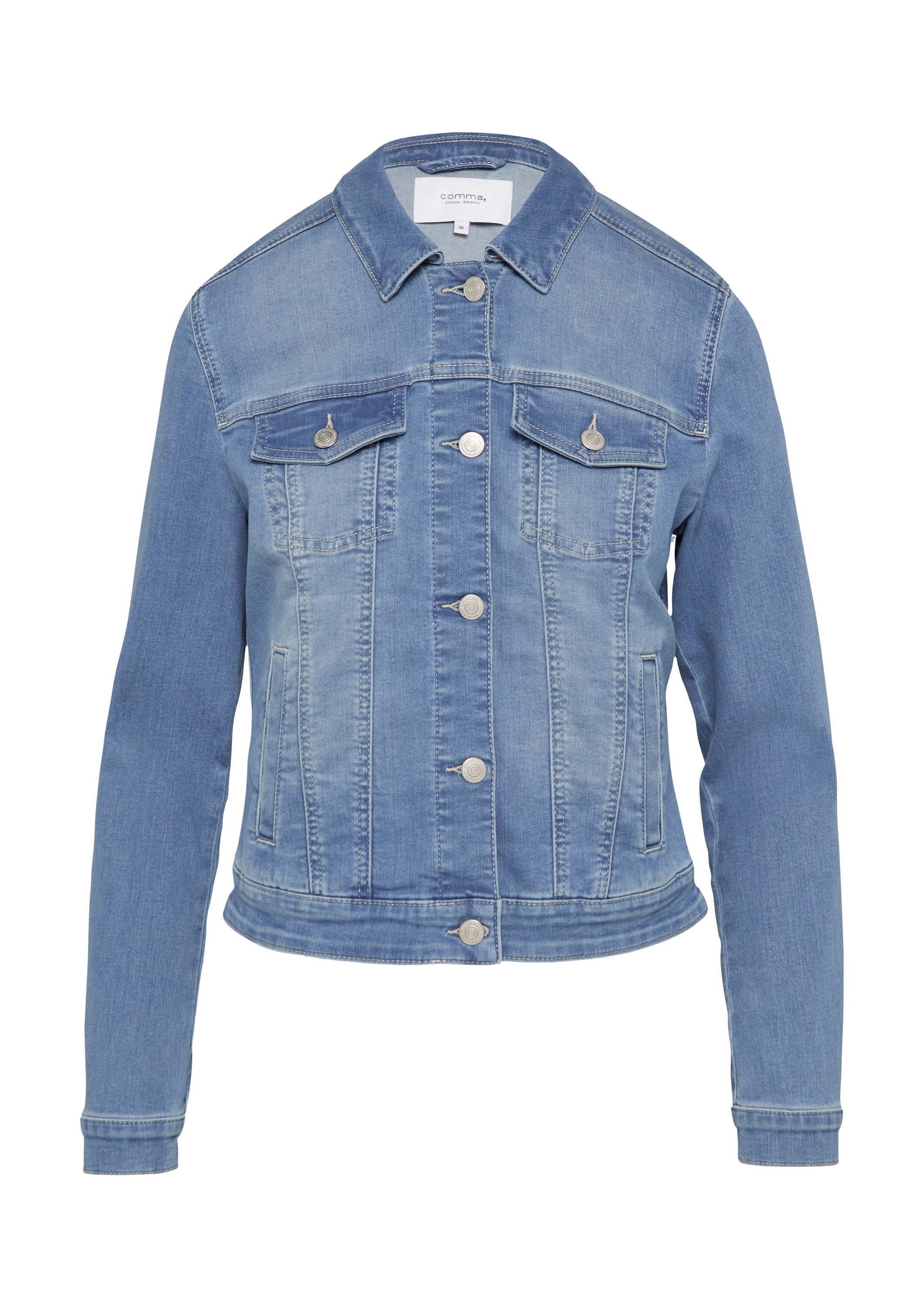 comma Funktionsjacke Indoor-Jacke Elastische Jeansjacke mit Eingrifftaschen günstig online kaufen