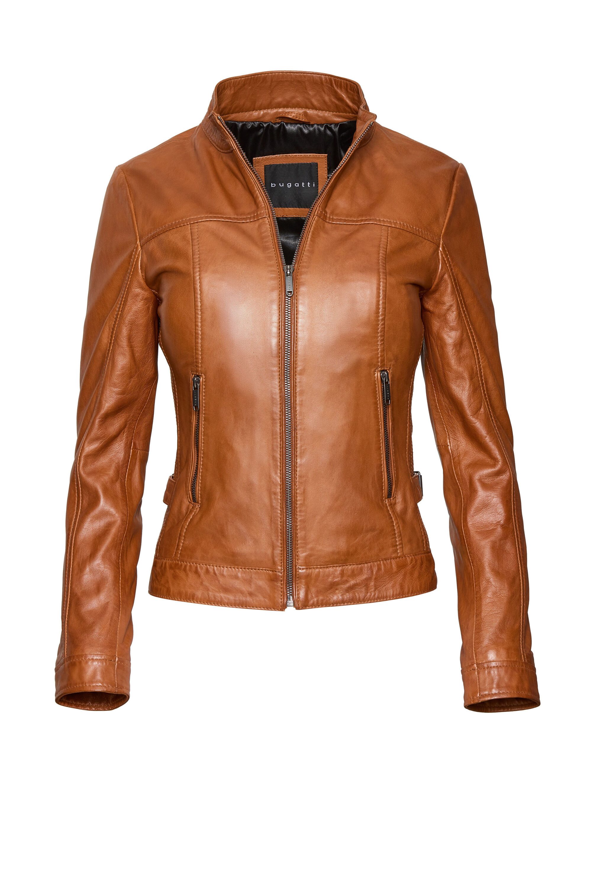 bugatti Lederjacke BULady-139 (1-St) mit verstellbarem Taillengurt