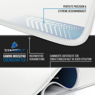 Titanwolf Gaming Mauspad, XXL, glattes Stoffgewebe, Speed Mousepad 900 x 400mm große Fläche