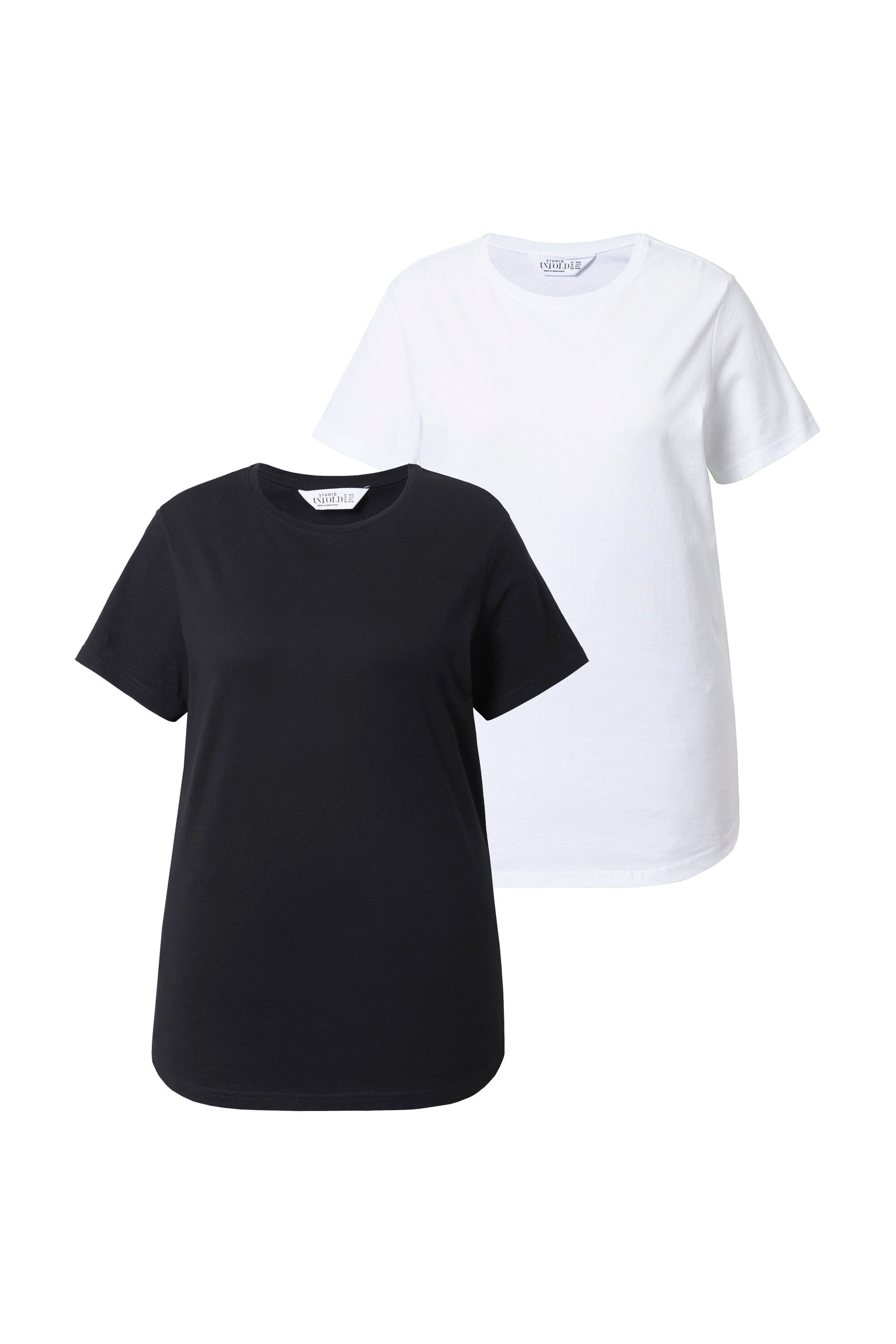 Studio Untold Longshirt T-shirt Rundhals Halbarm Doppelpack (2-tlg) günstig online kaufen