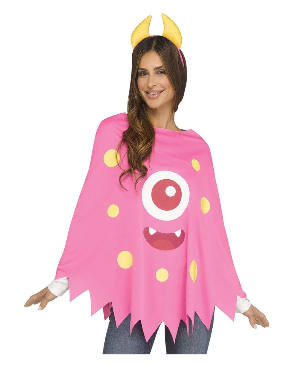 Umhang Monster Poncho in Pink als Halloween Kostüm