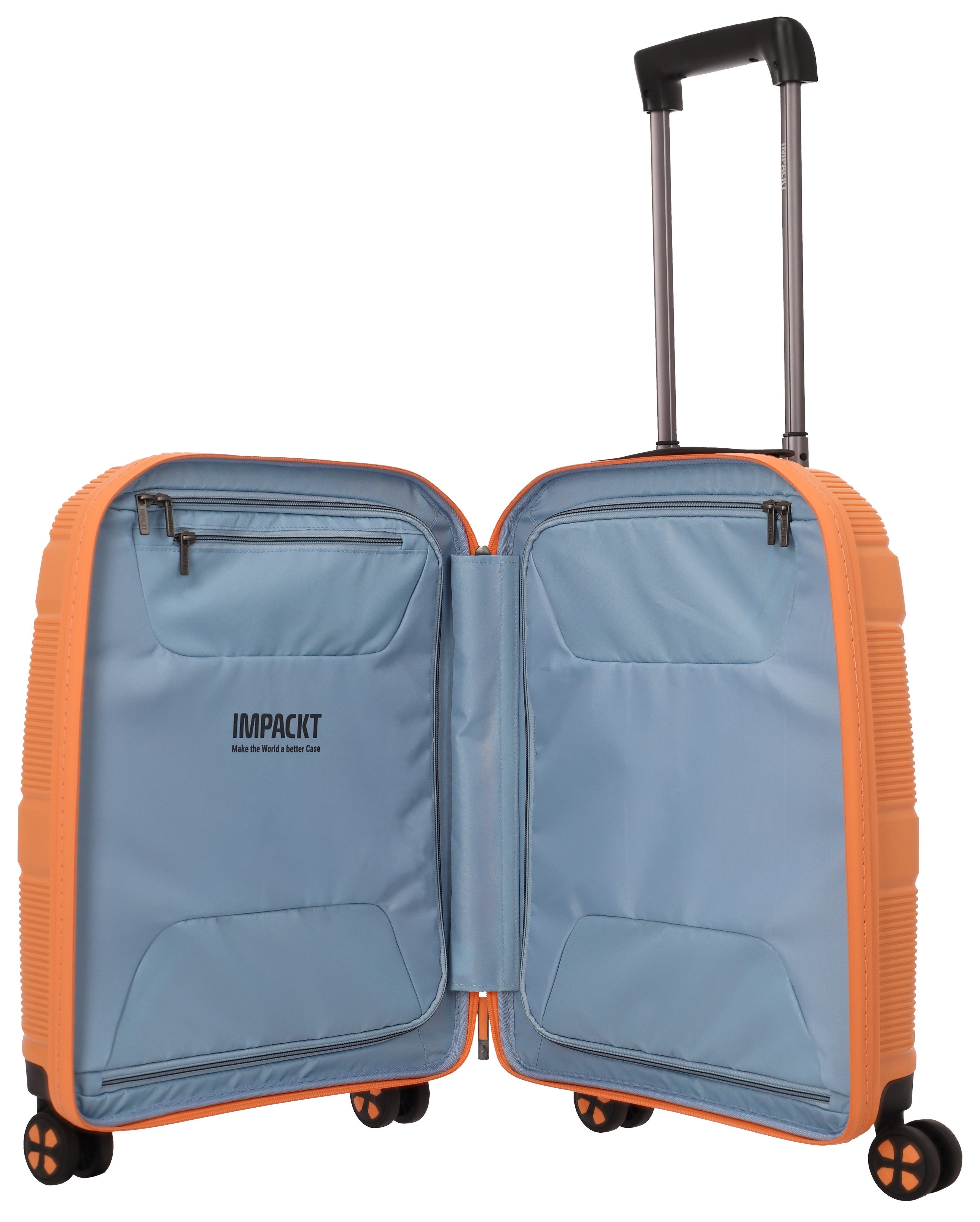 IMPACKT Hartschalen-Trolley IP1, verschiedene Größen und Farben, 4 Rollen, Hartschalen-Koffer vegan Koffer Reisegepäck USB-Port TSA Zahlenschloss