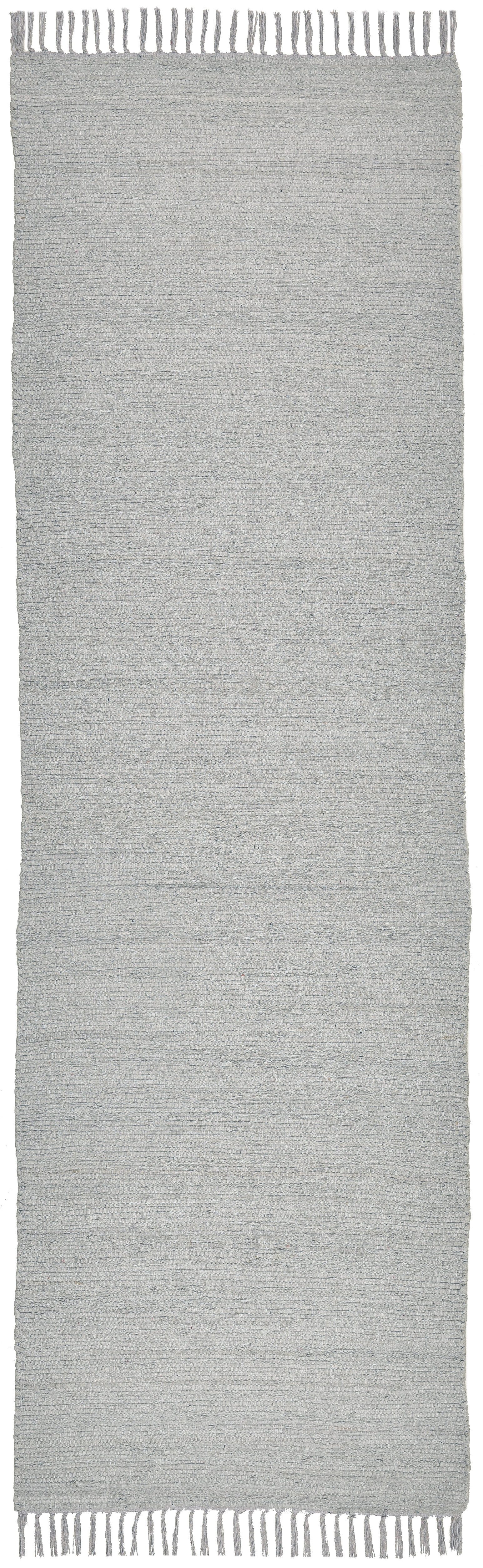 THEKO Teppich Happy Cotton Fleckerl, handgewebt, rechteckig, Höhe: 5 mm, Flachgewebe, reine Baumwolle, meliert, mit Fransen, auch als Läufer