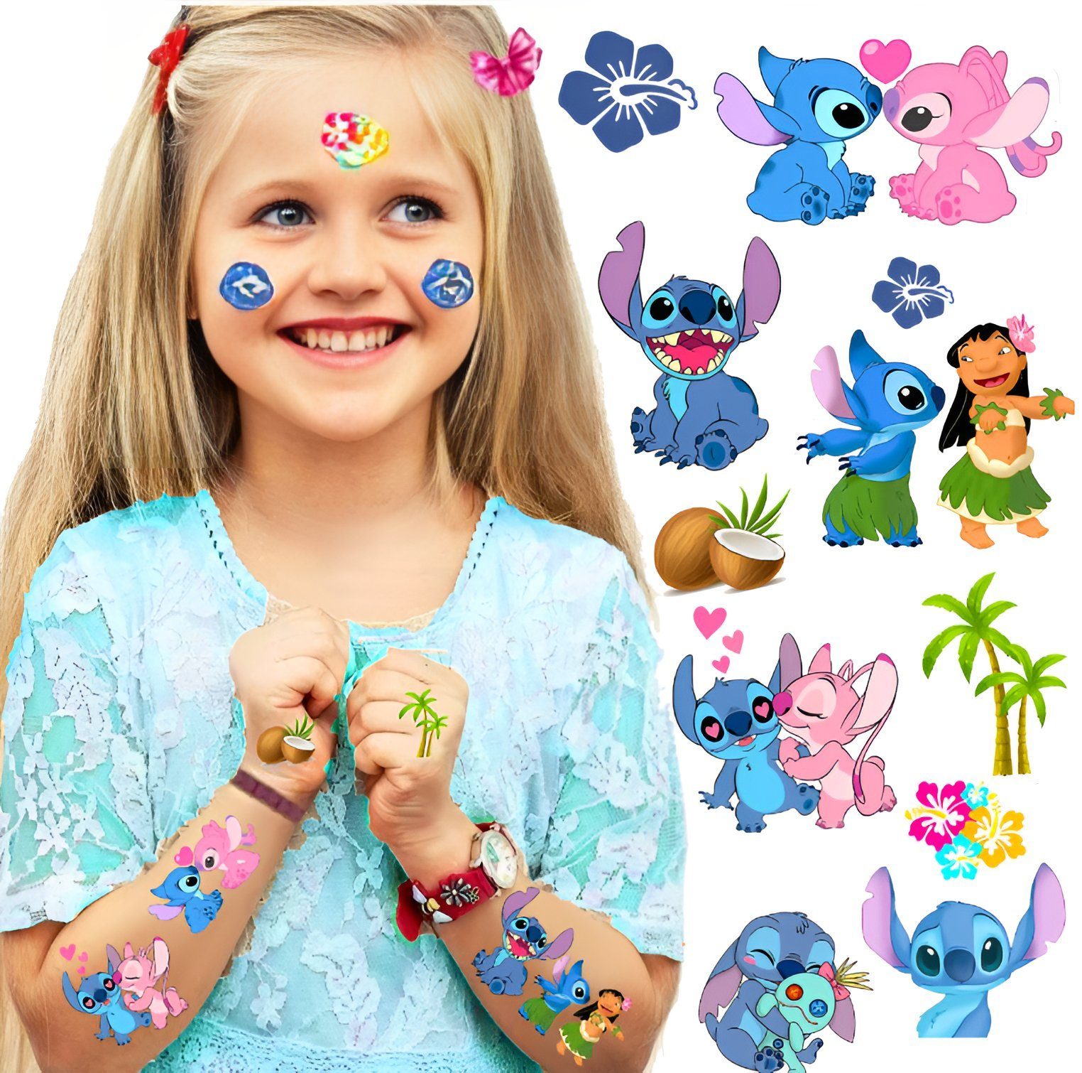 Kindertattoo Lilo & Stitch Kindertattoos Abwaschbar Party Geburtstag Tattoos