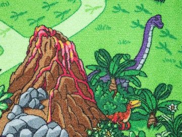 Kinderteppich DINO, Primaflor-Ideen in Textil, rechteckig, Höhe: 6,5 mm, Straßen-Spiel-Teppich, Motiv Dinosaurier, Kinderzimmer
