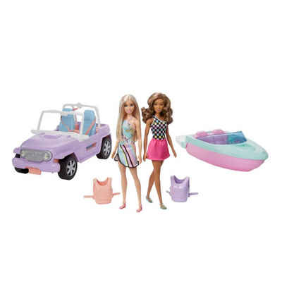Mattel® Puppen Fahrzeug Mattel GXD66 - Barbie - 2 x Puppe, Boot und Jeep