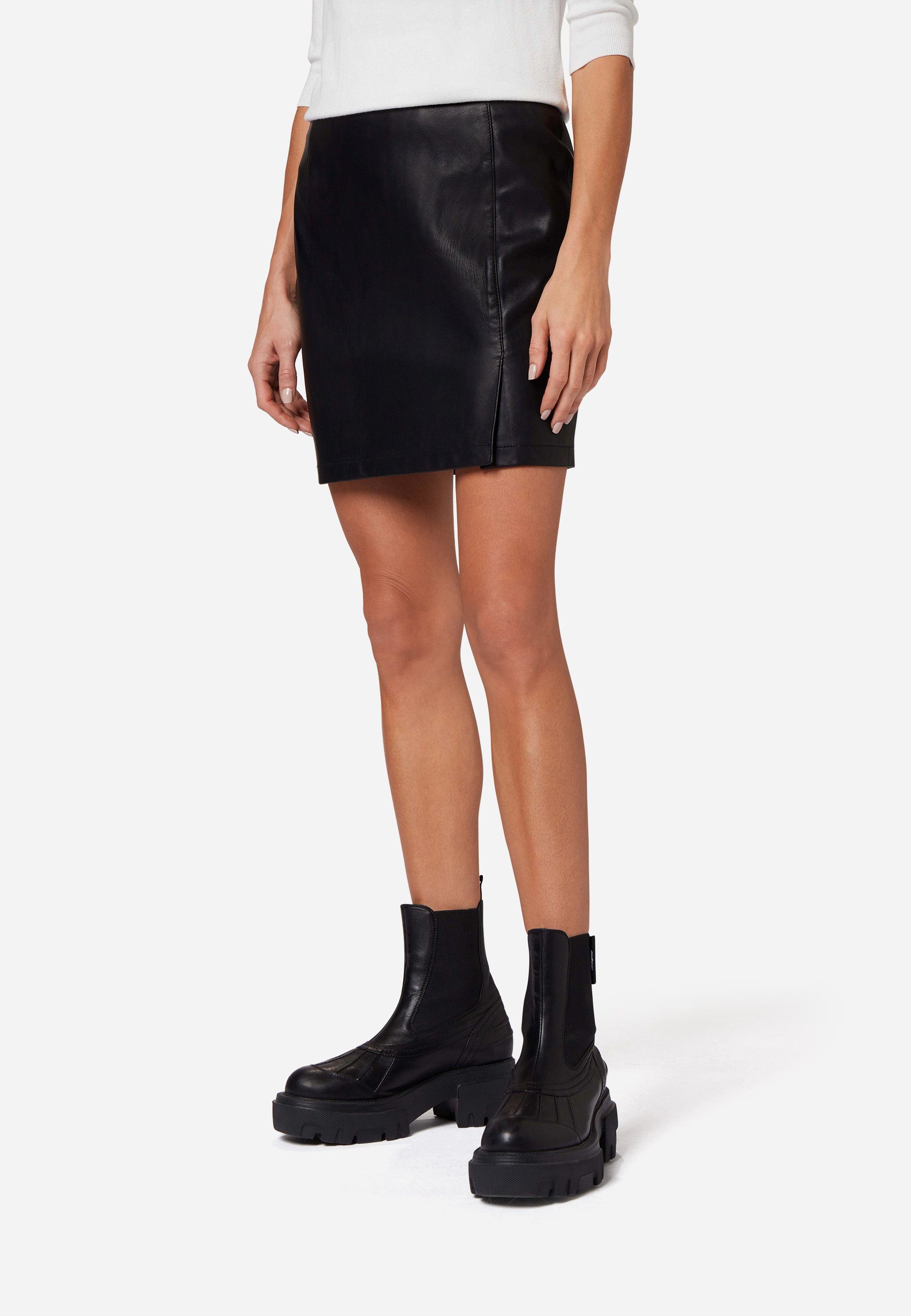 RICANO Lederrock Ria Lederrock im Jeansrock-Stil günstig online kaufen