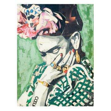 Bilderdepot24 Leinwandbild Kunstdruck Modern Malerei Frida Kahlo grün Bild auf Leinwand Groß XXL, Bild auf Leinwand; Leinwanddruck in vielen Größen