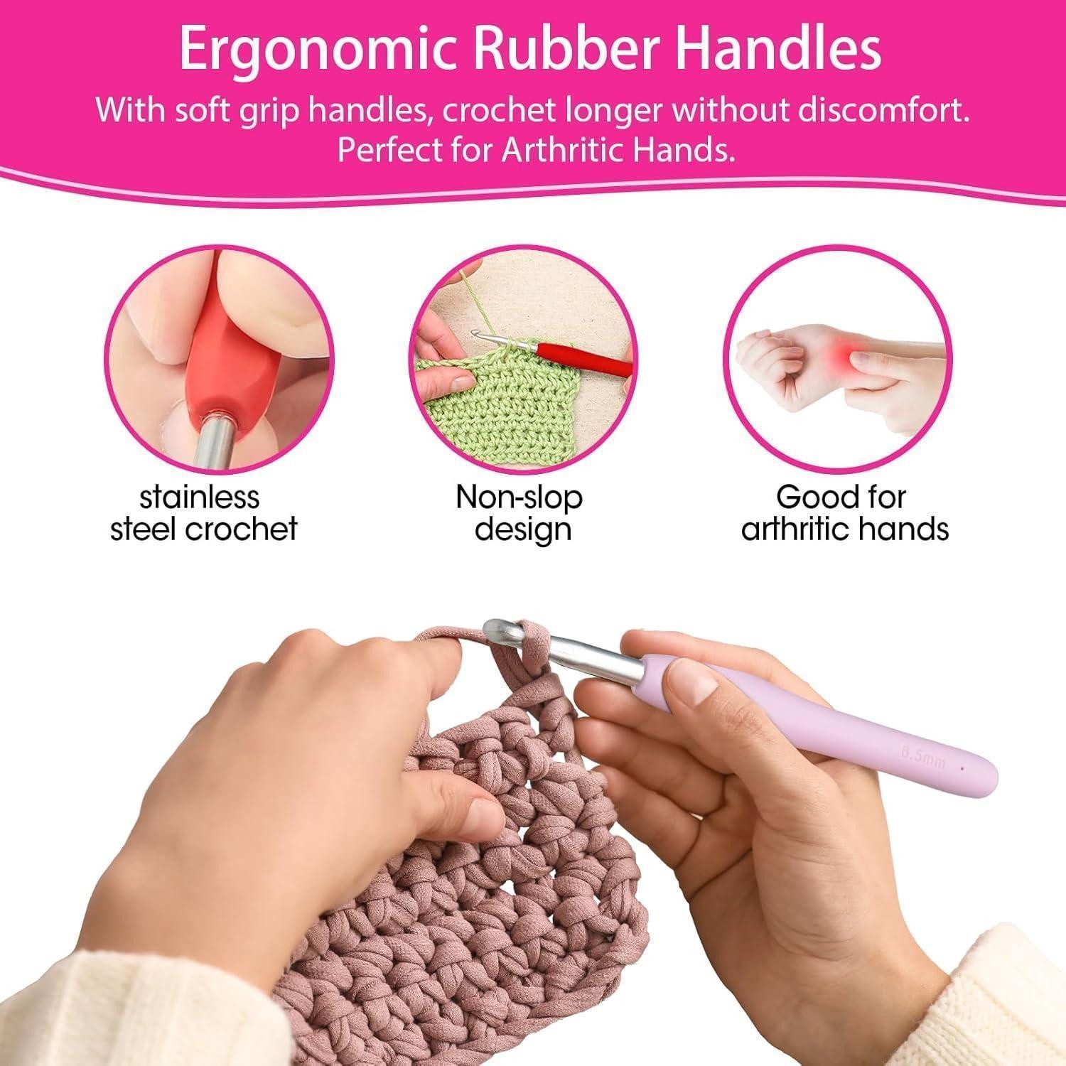 LuxusKollektion Häkelnadeln 45-teiliges Häkelnadel-Set, volle Größe (2-8 mm), ergonomische, 1 St. – Bild 3 von 5