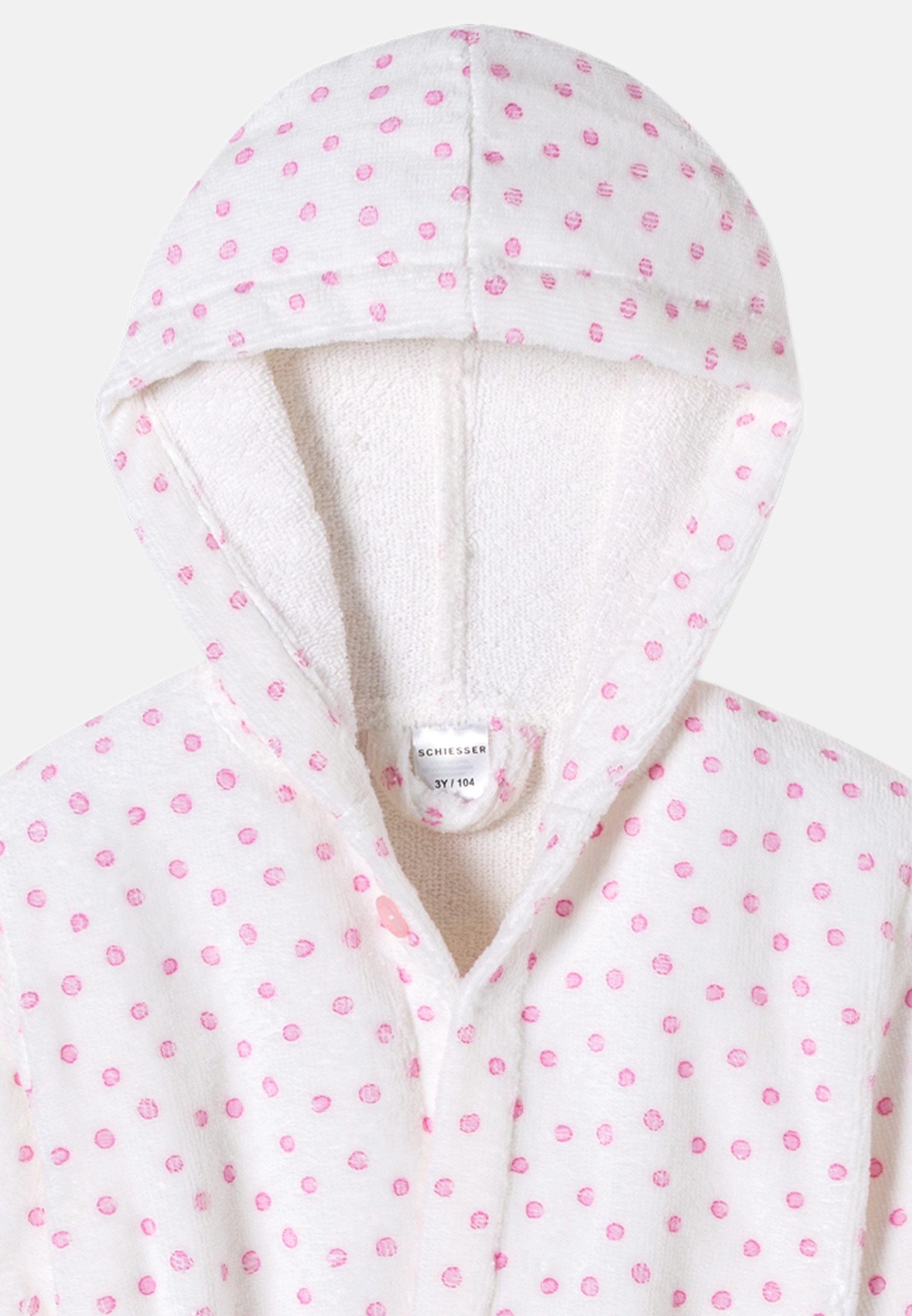 Schiesser Bademantel Kids Girls, Baumwolle, nicht relevant, Gürtel, Bademantel - Baumwolle - Mit großer Kapuze