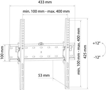 Schwaiger LWHT5540 513 TV-Wandhalterung, (bis 75 Zoll, neigbar, bis 40kg, bis 400x400mm, schwarz)