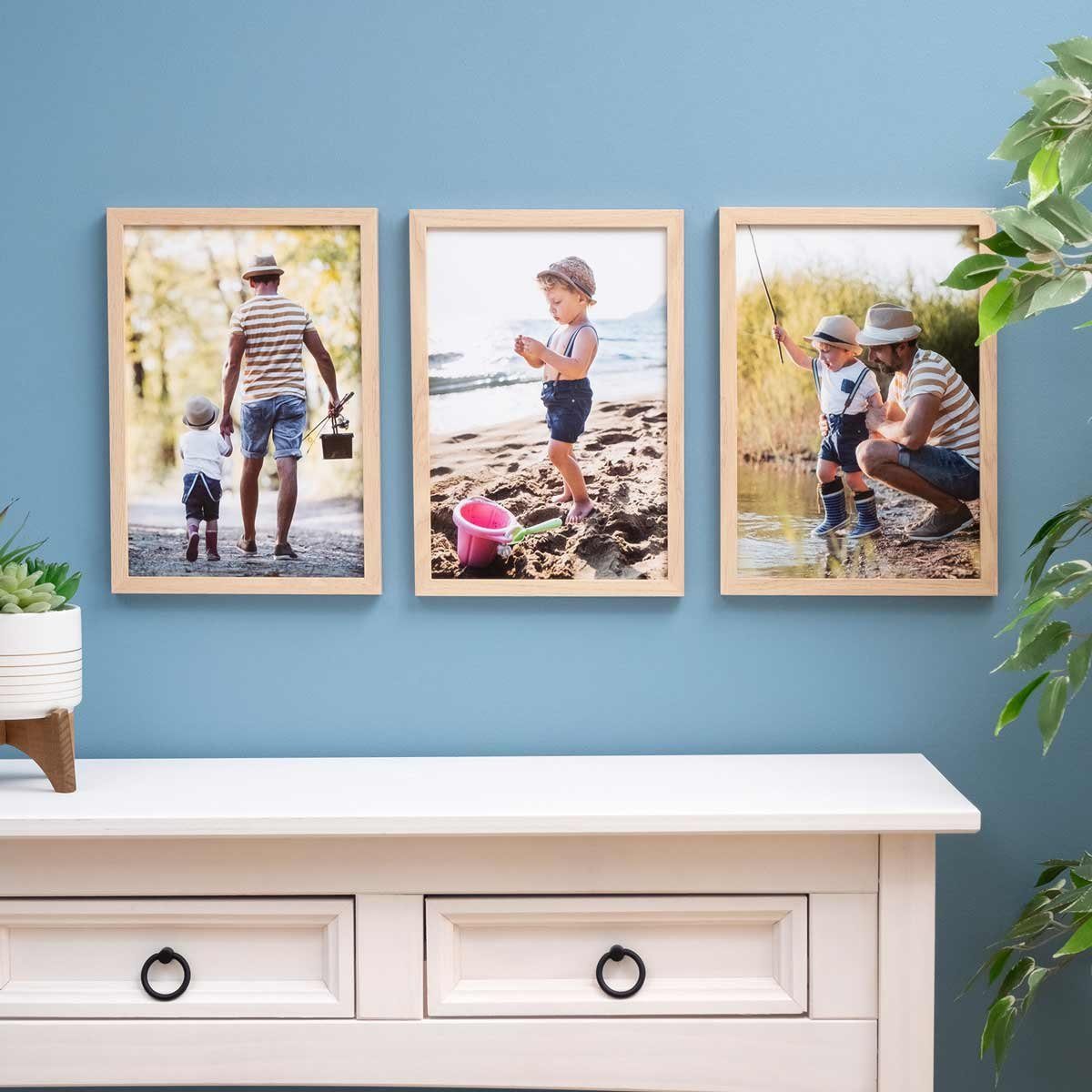 PHOTOLINI Bilderrahmen 3er Set modern mit bruchsicherem Acrylglas, Holz MDF günstig online kaufen