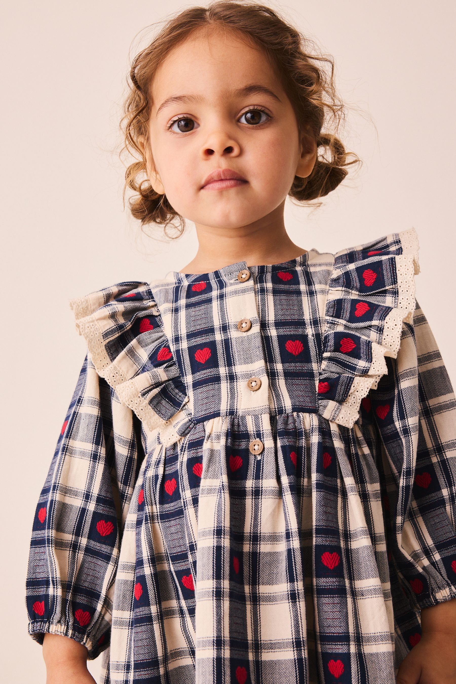 Next Blusenkleid Kleid mit langen Ärmeln und Rüschenkragen (1-tlg) – Bild 3 von 5