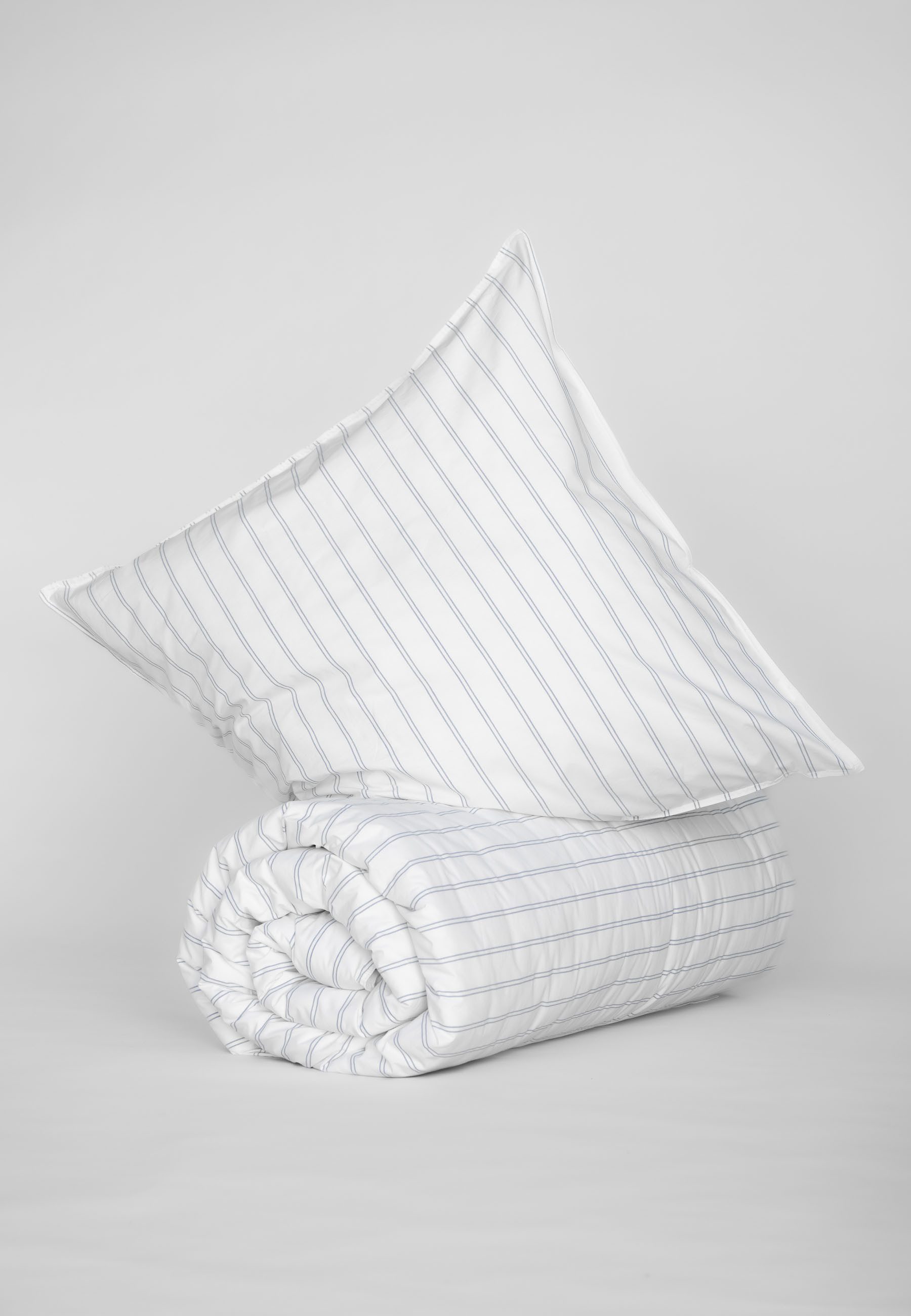 MELA Bettwäsche Perkal Bettwäsche Set Style BHANU Stripes, Mit Knöpfen und rundherum laufender dekorativer Steppnaht