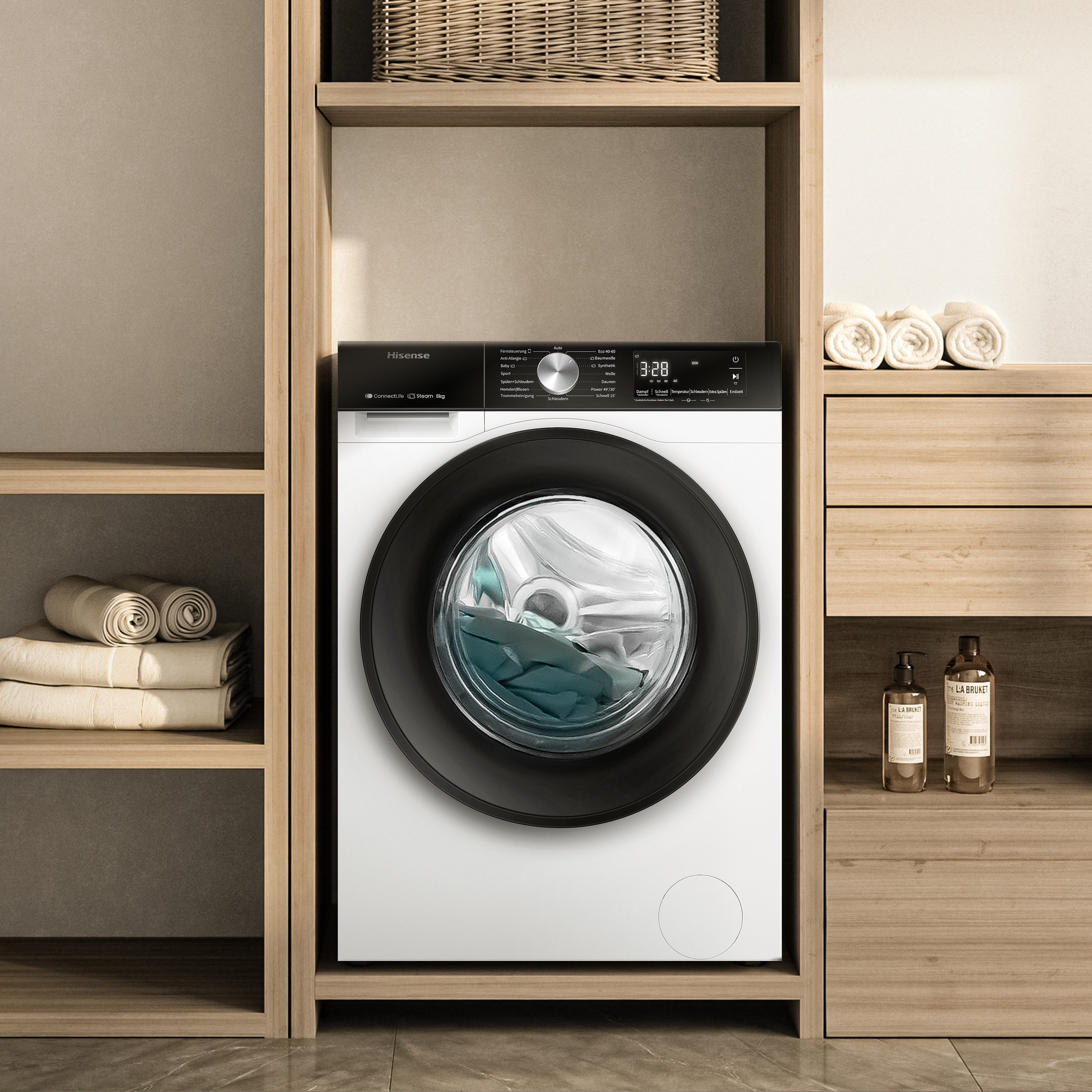 Hisense perilica rublja WF3S8043BW3, 8 kg, 1400 o/min, Wifi-ConnectLife