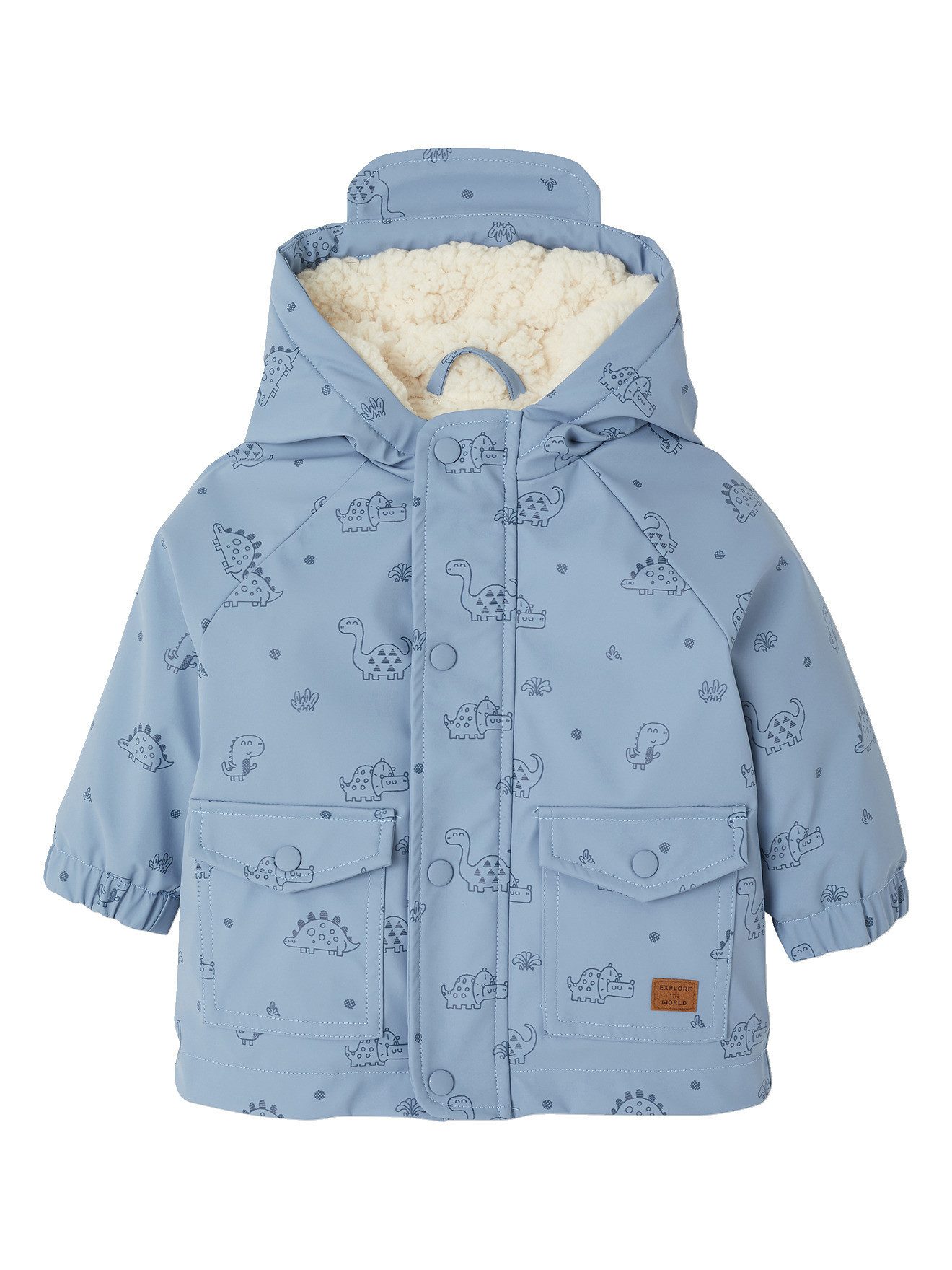 vertbaudet Regenjacke Baby Regenjacke mit Kapuze und Teddyfleece-Futter