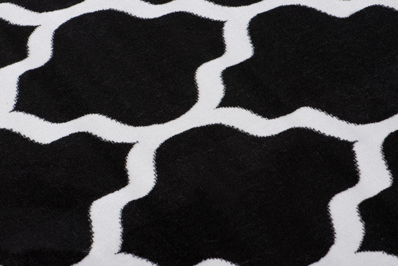 schwarz cm, 7 Geometrische Modern Muster - 140 Geeignet für mm, Teppich 70 Fußbodenheizung, Höhe Designteppich Mazovia, Kurzflor, x Kurzflor weiß